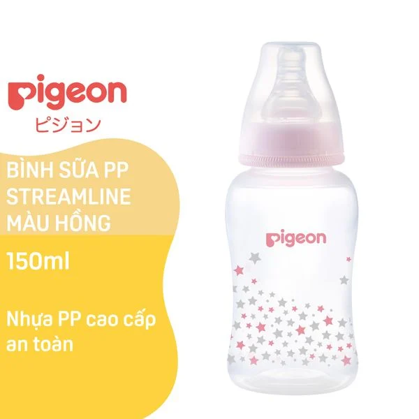 Bình Sữa PP STREAMLINE ngôi sao hồng 150ml Pigeon