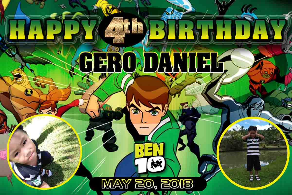 Ben 10 Theme Birthday Tarp