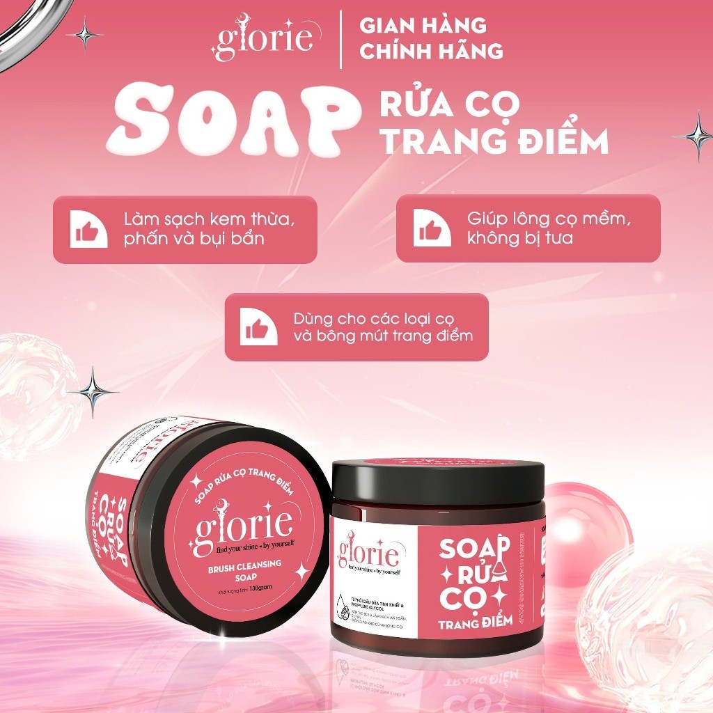 [GLORIE] Soap giặt cọ trang điểm Glorie dừa 130g_thumbnail_2