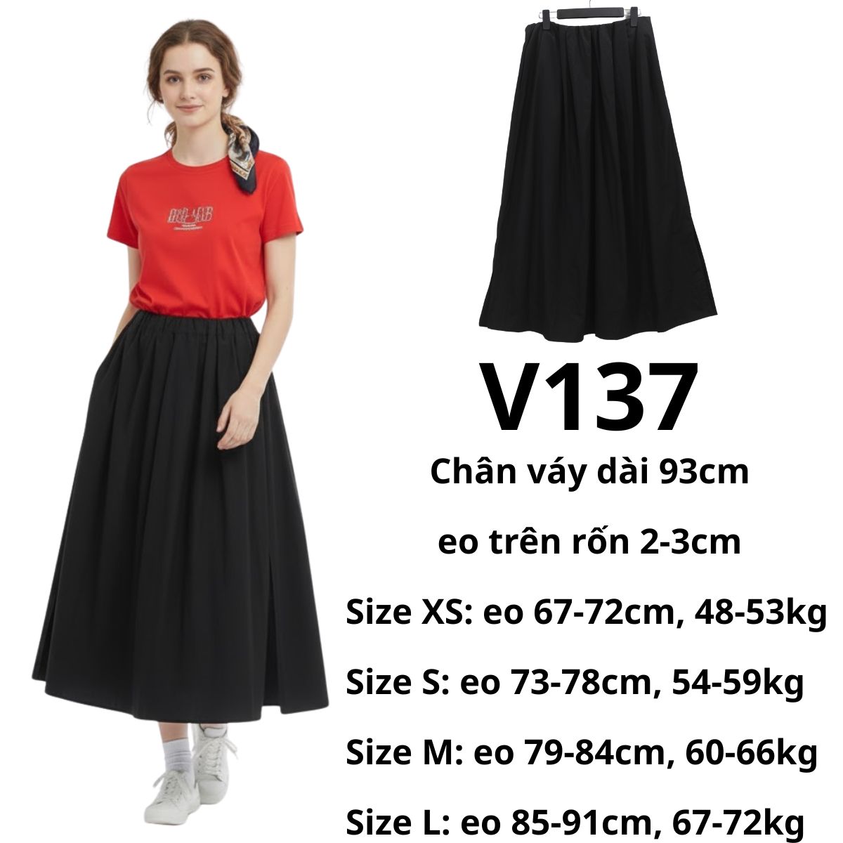 V137- CHÂN VÁY ĐEN