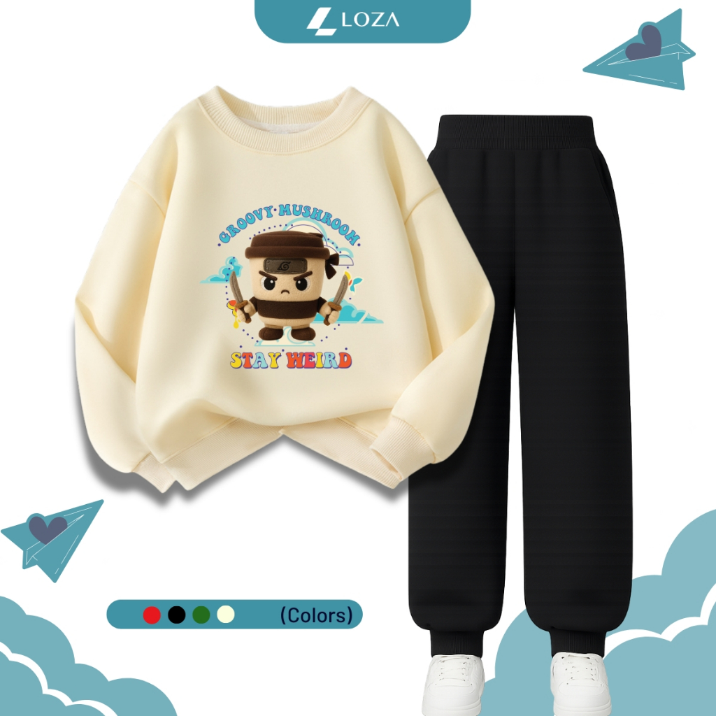 Set bộ nỉ bé trai in Capucinno - Loza Kids BI520_thumbnail_1