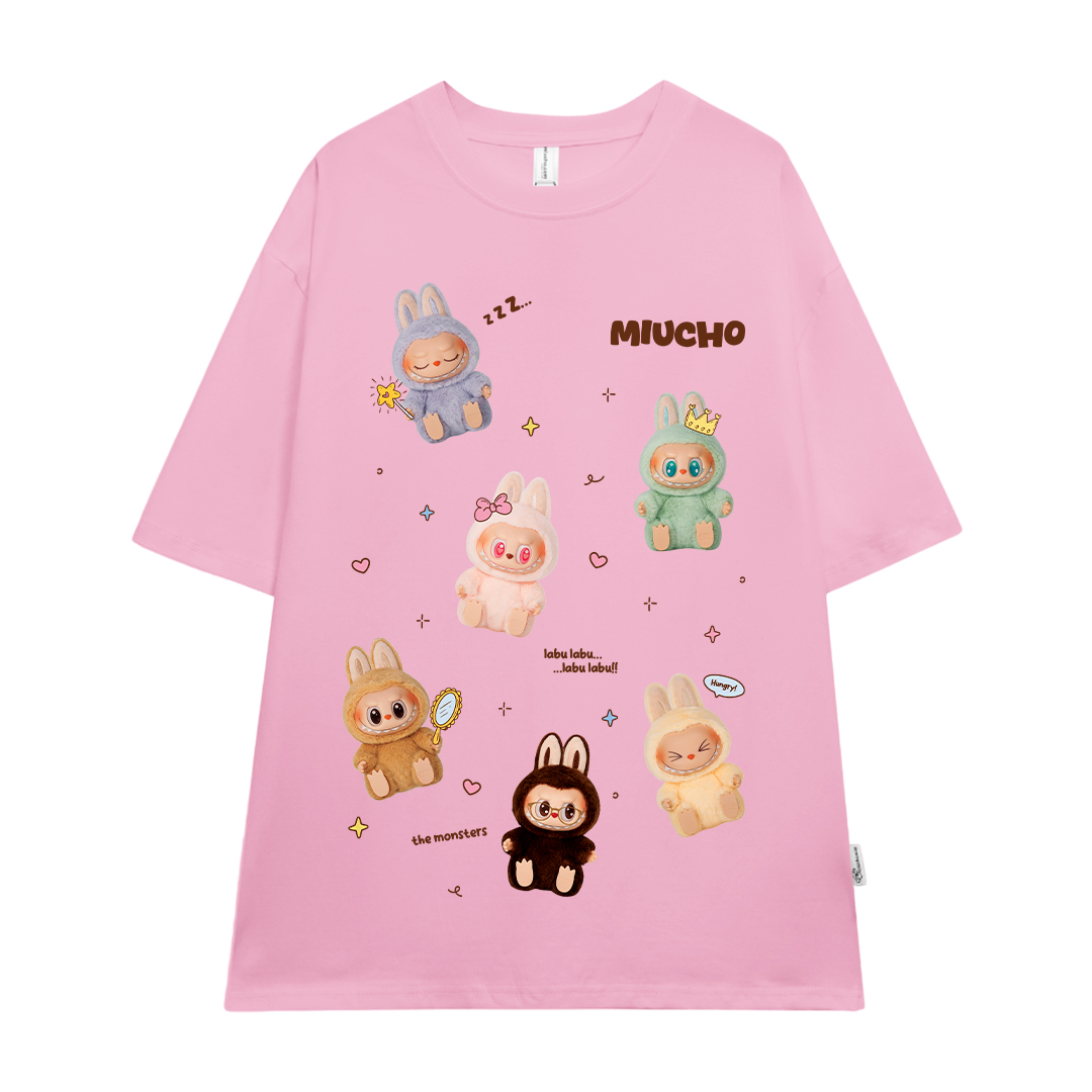 Áo thun labubu form rộng nhiều màu ATD1397 Miucho tay ngắn cổ tròn in mix_thumbnail_21