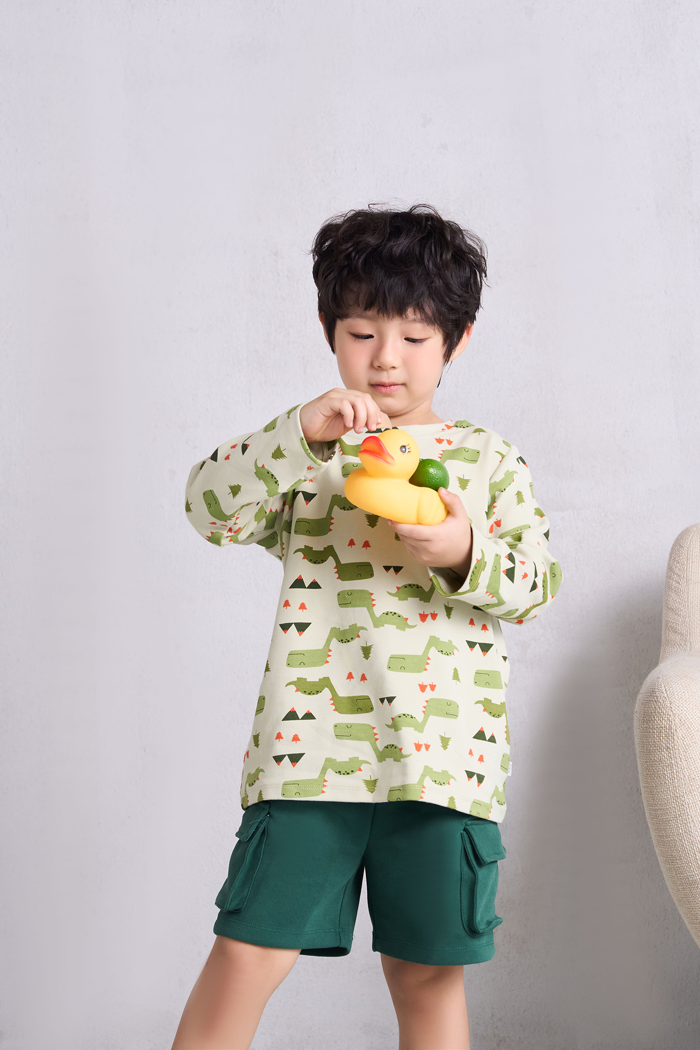 Áo họa tiết tay viền lé vải phối_thumbnail_0