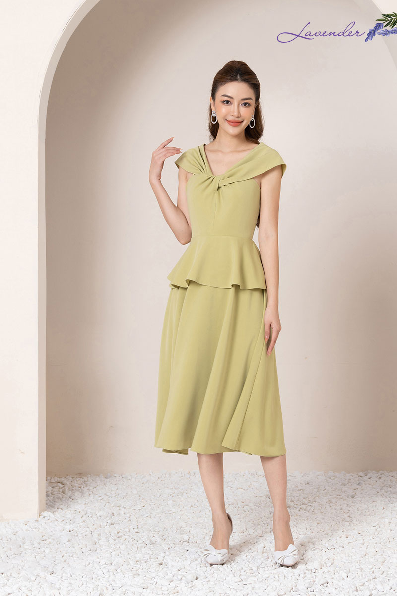 Đầm xòe peplum cổ xoắn D2451_thumbnail_4