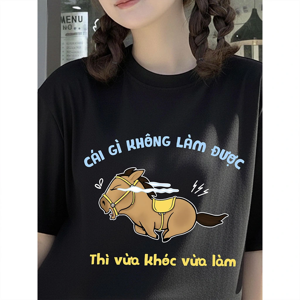 Áo thun boxy Miucho Club chất vải dày dặn thoáng mát chuẩn form chú ngựa hài hước in mix 2876_thumbnail_5