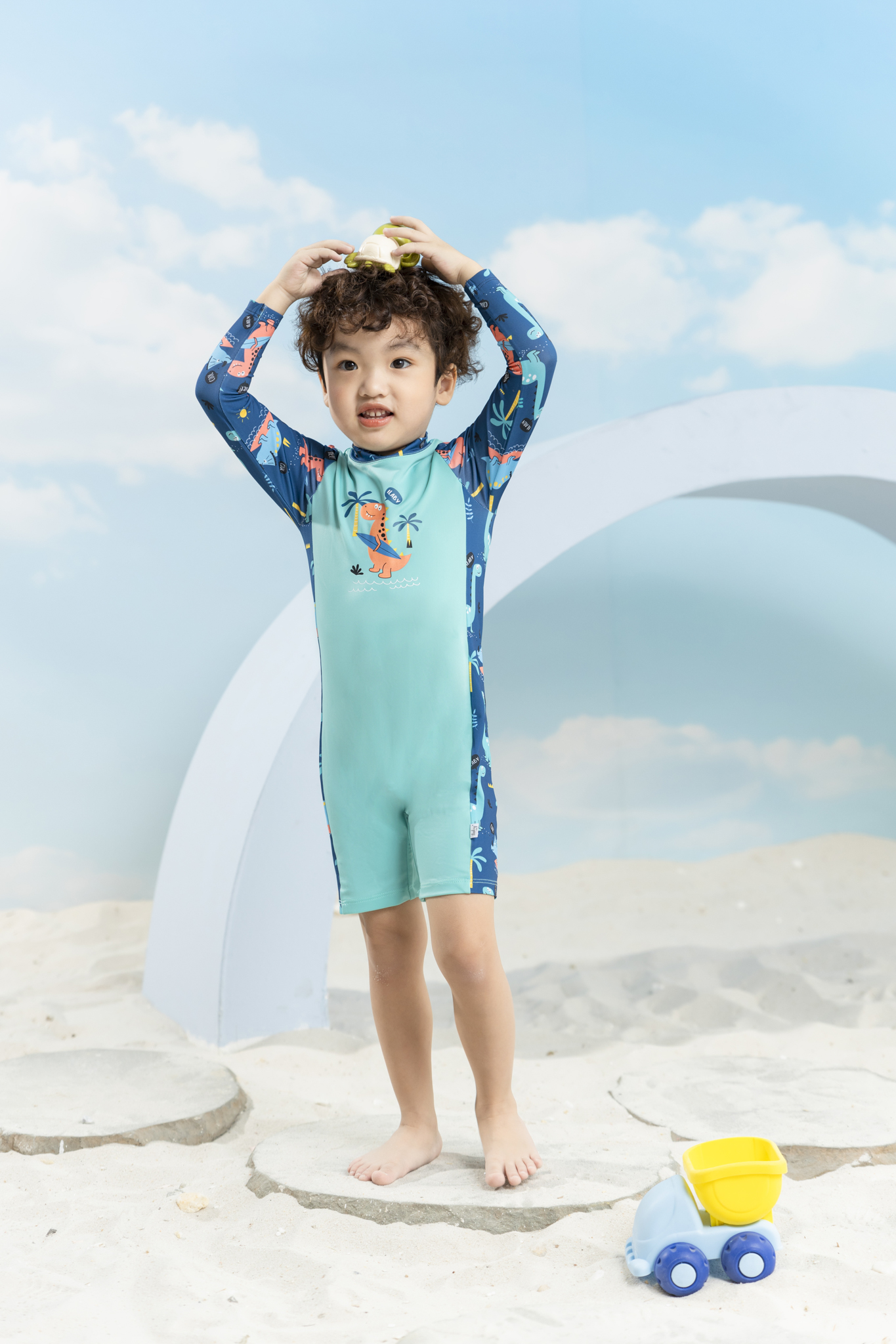 Bộ bơi liền bé trai phối hoạ tiết khủng long_thumbnail_2