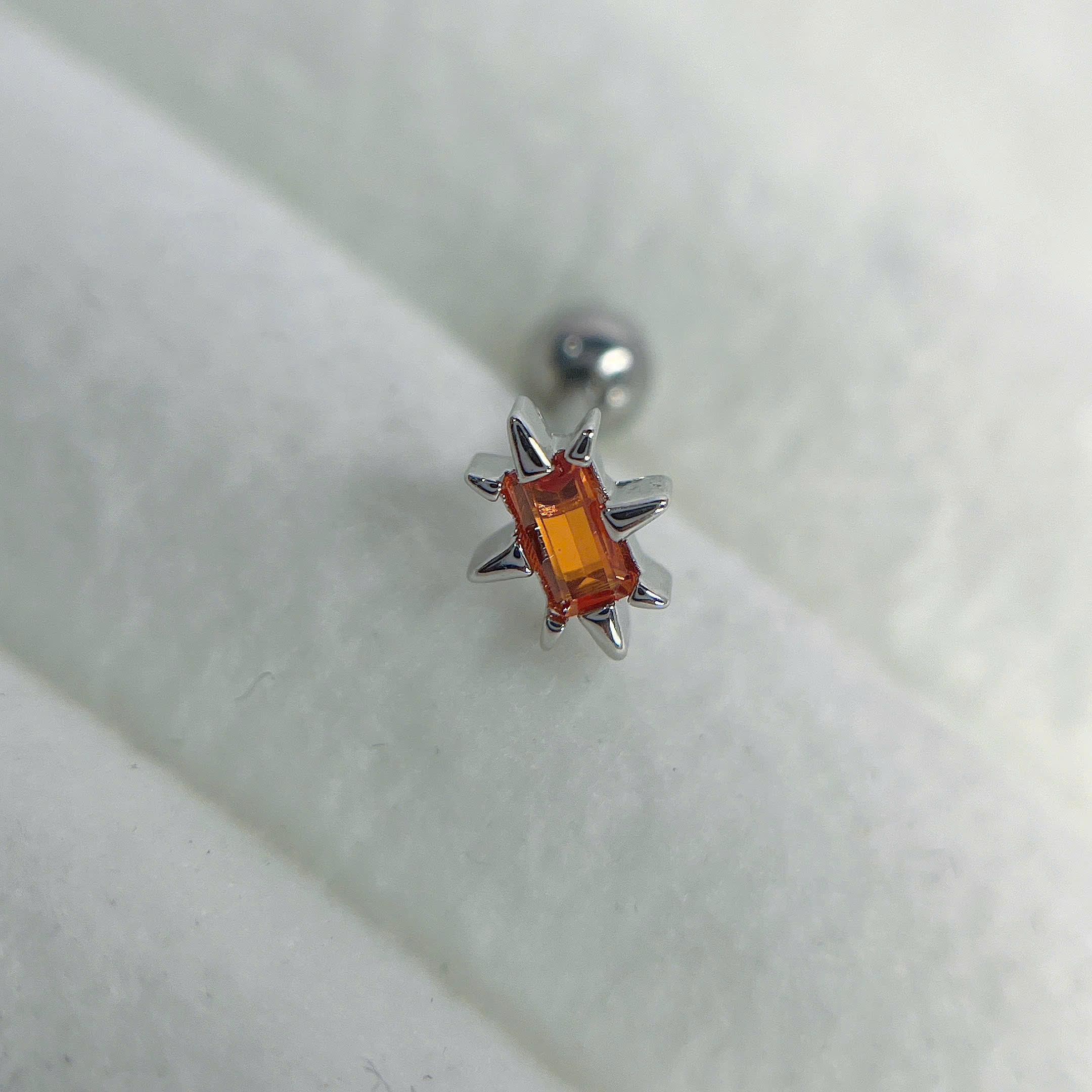 Khuyên kiểu đá cam bi vặn