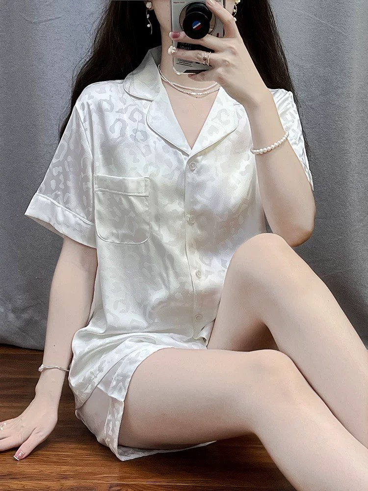 N40C Pijama lụa báo nhiều màu cộc tay quần đùi_thumbnail_5
