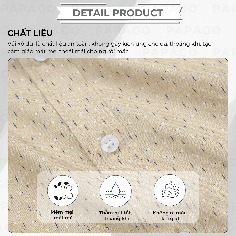 Áo sơ mi nam trung niên PAPAGO vải xô đũi tay ngắn lai ngang in họa tiết - P24SNHT008_thumbnail_3