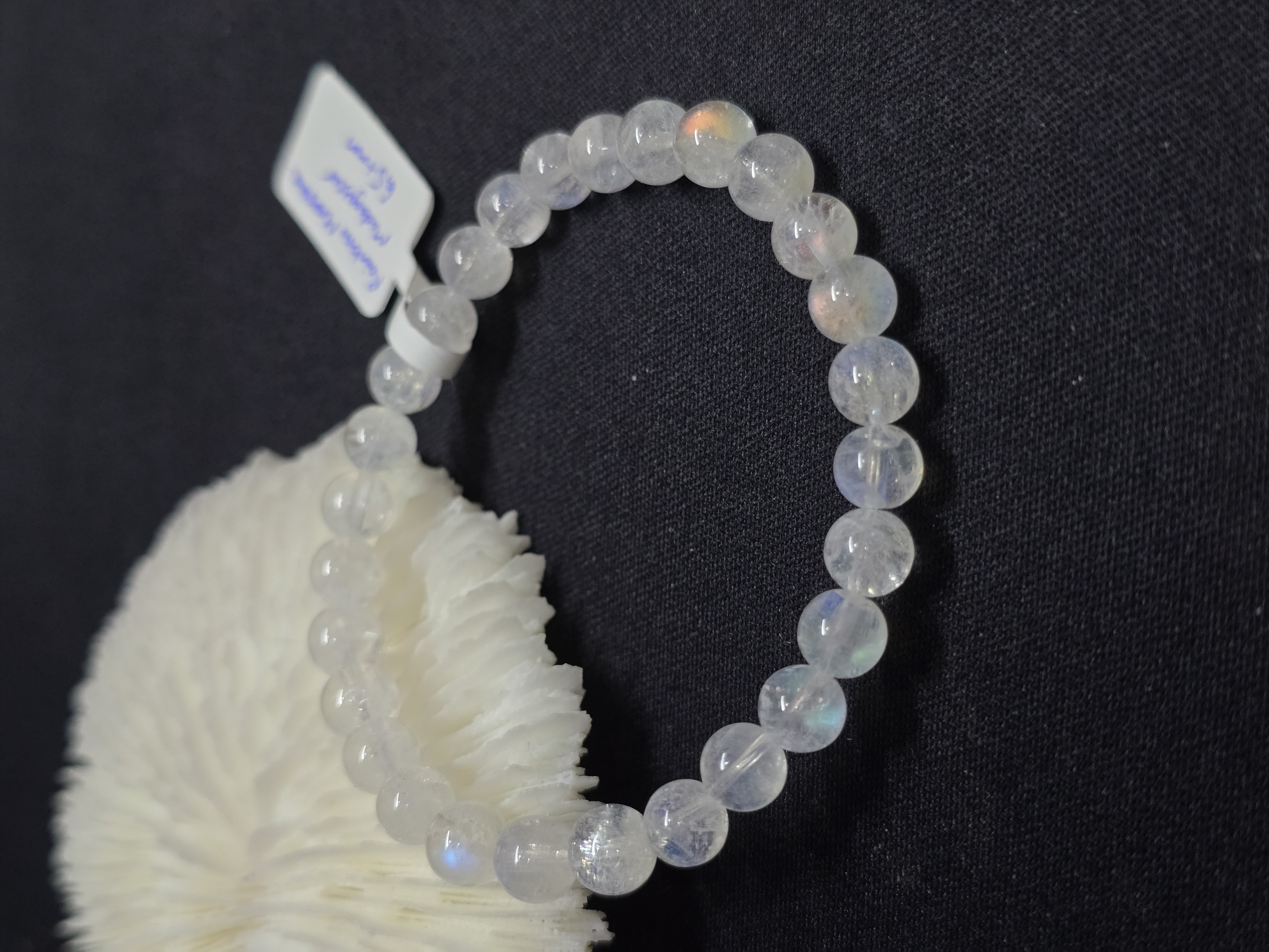 Vòng Đá Mặt Trăng Rainbow Moonstone Ánh Cầu Vồng / Labradorite Trắng