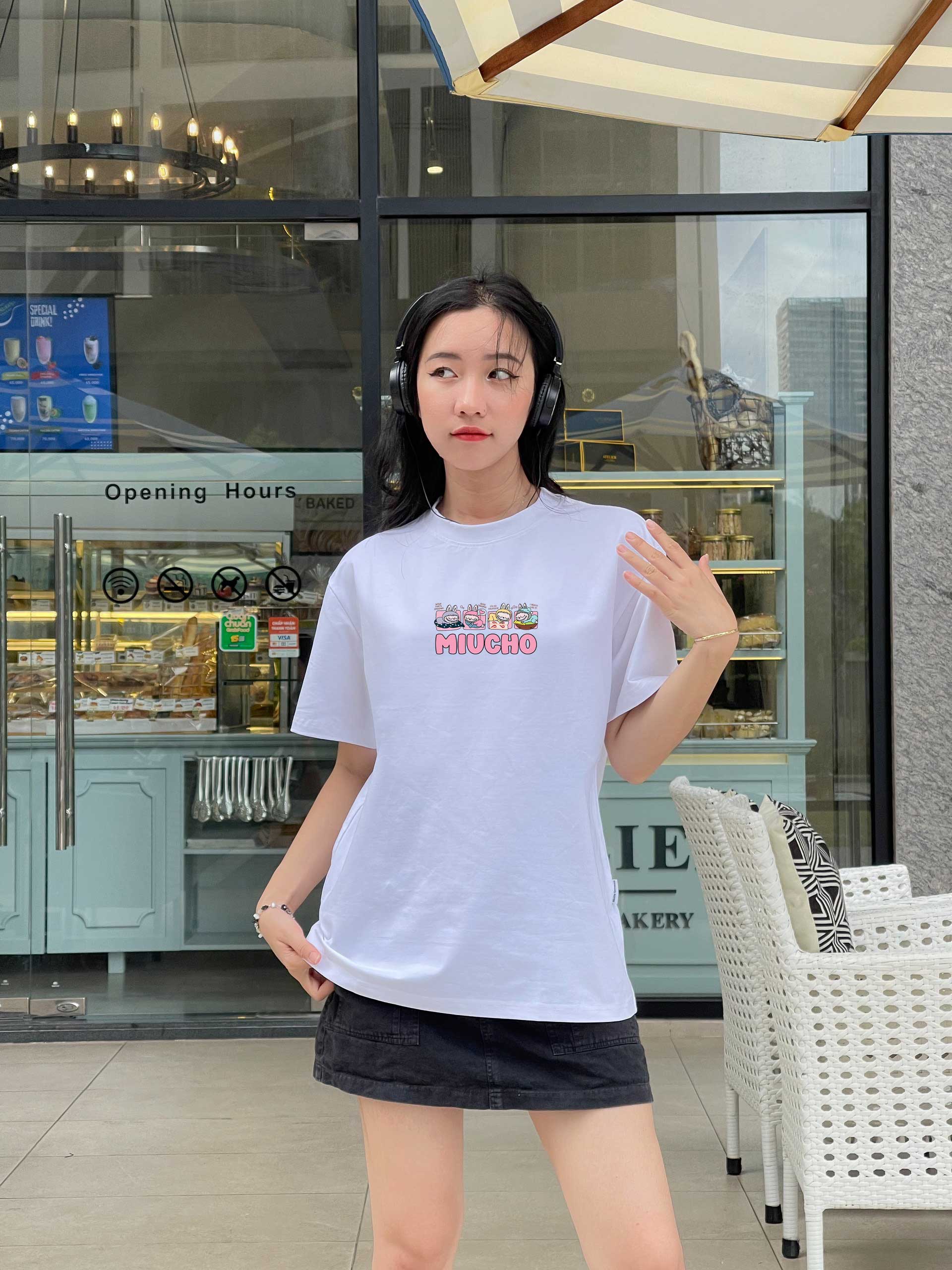 Áo thun labubu dễ thương nhiều màu ATD1316 Miucho cổ tròn vải cotton thoáng mát in mix_thumbnail_2