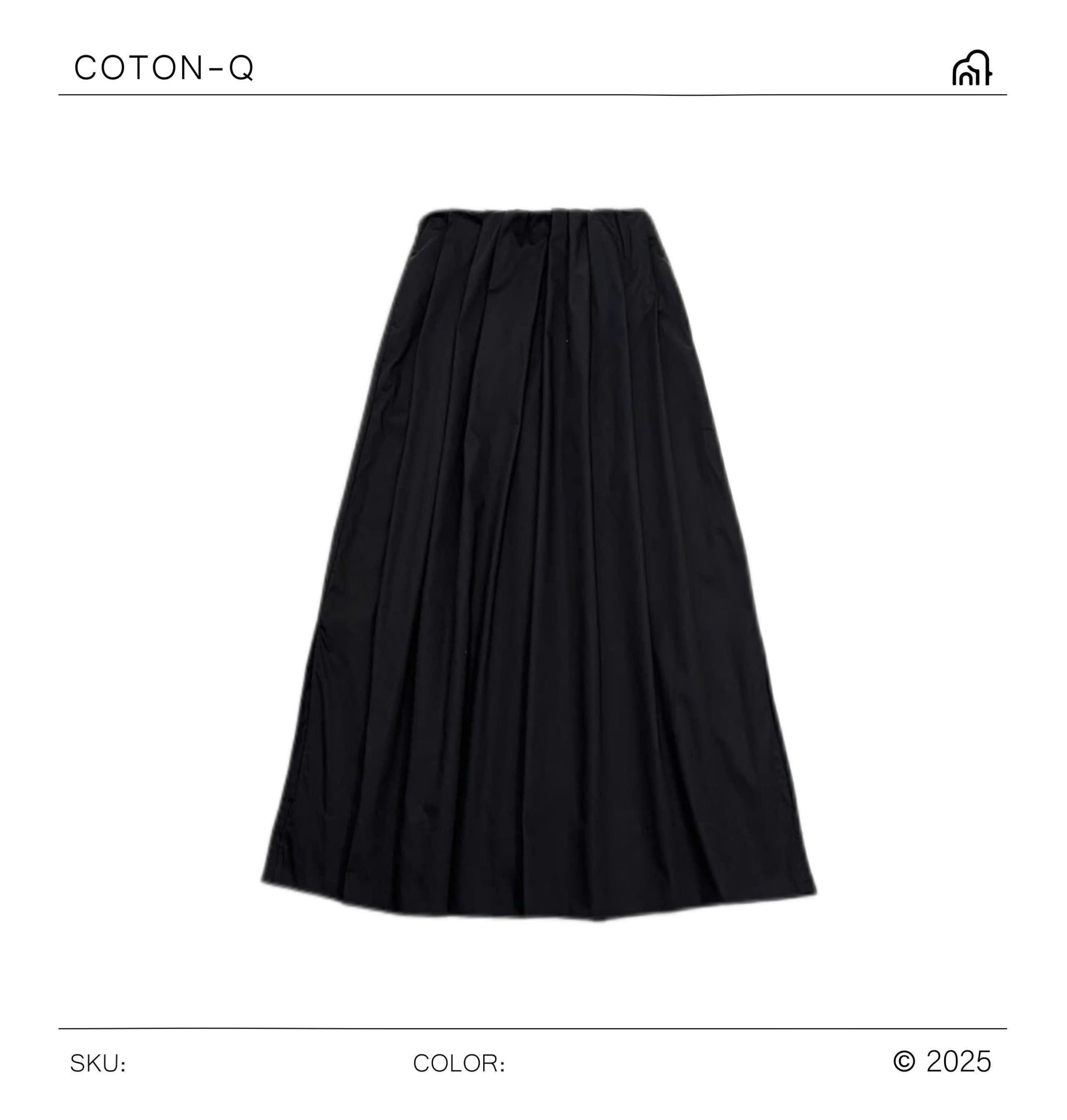 HS74 Chân váy đen dáng dài