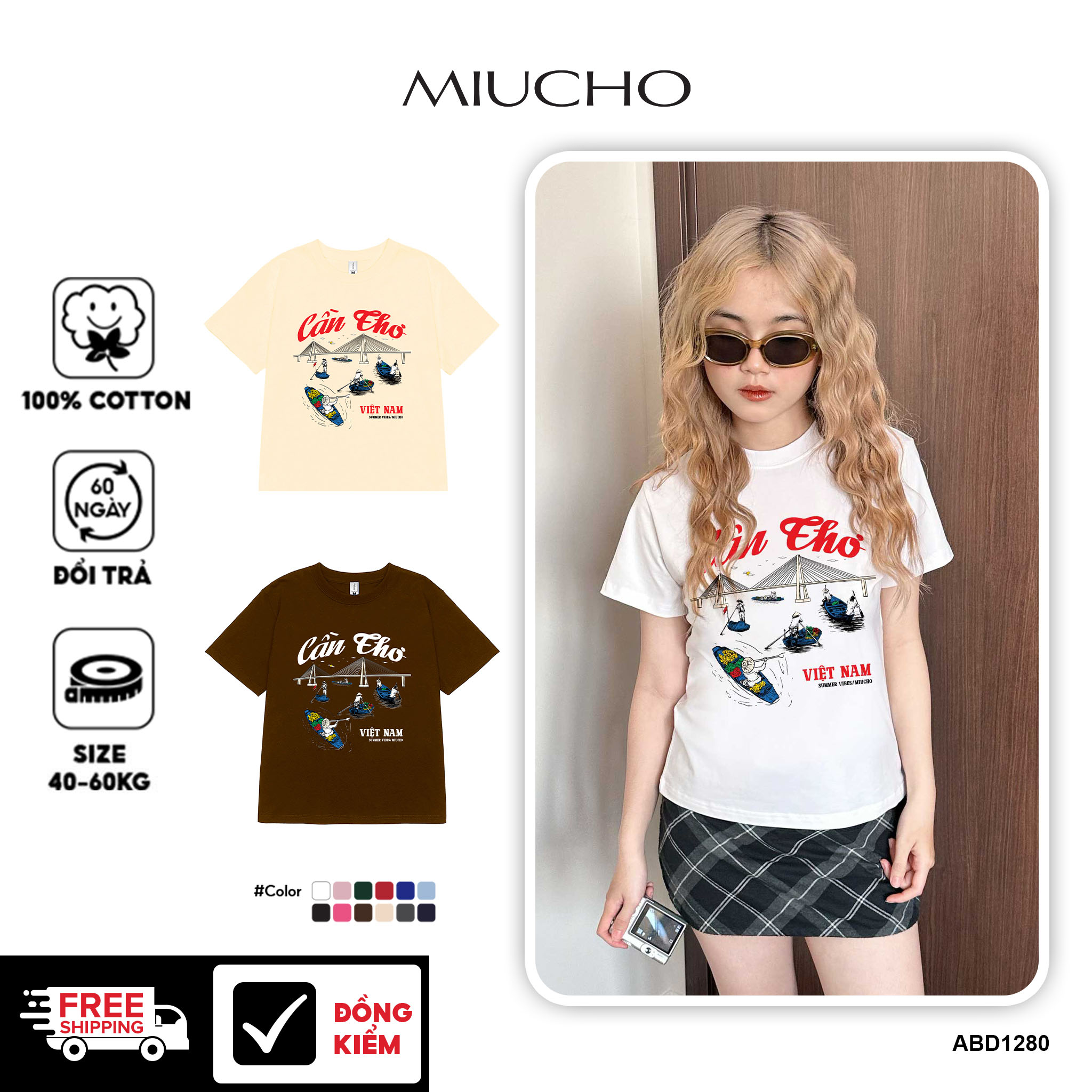 Áo thun baby tee form ôm xinh xắn ABD1280 Miucho tay ngắn cổ tròn in hình Cần Thơ_thumbnail_1