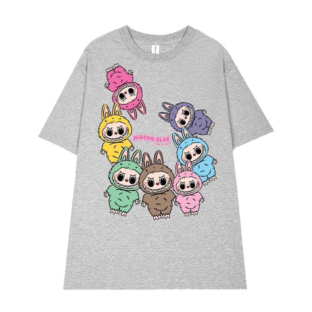 Áo phông labubu dễ thương form rộng ATD1451 Miucho vải cotton cổ tròn in mix_thumbnail_19