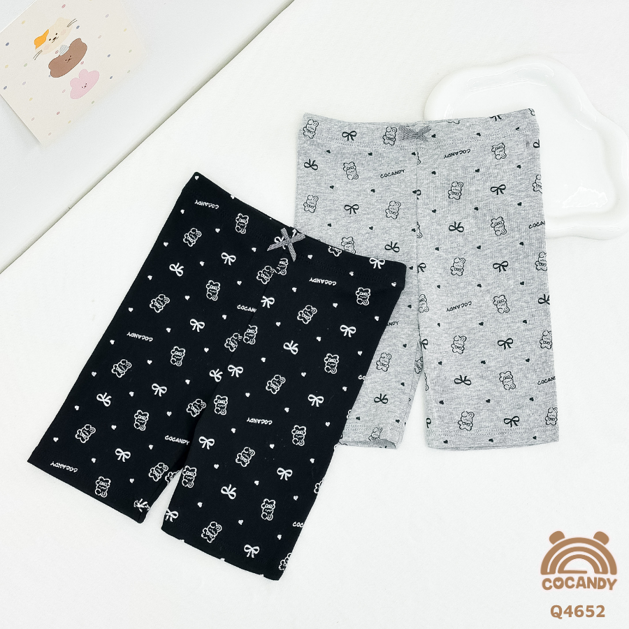 Set quần legging cộc ĐEN GHI hình thỏ nơ_thumbnail_1