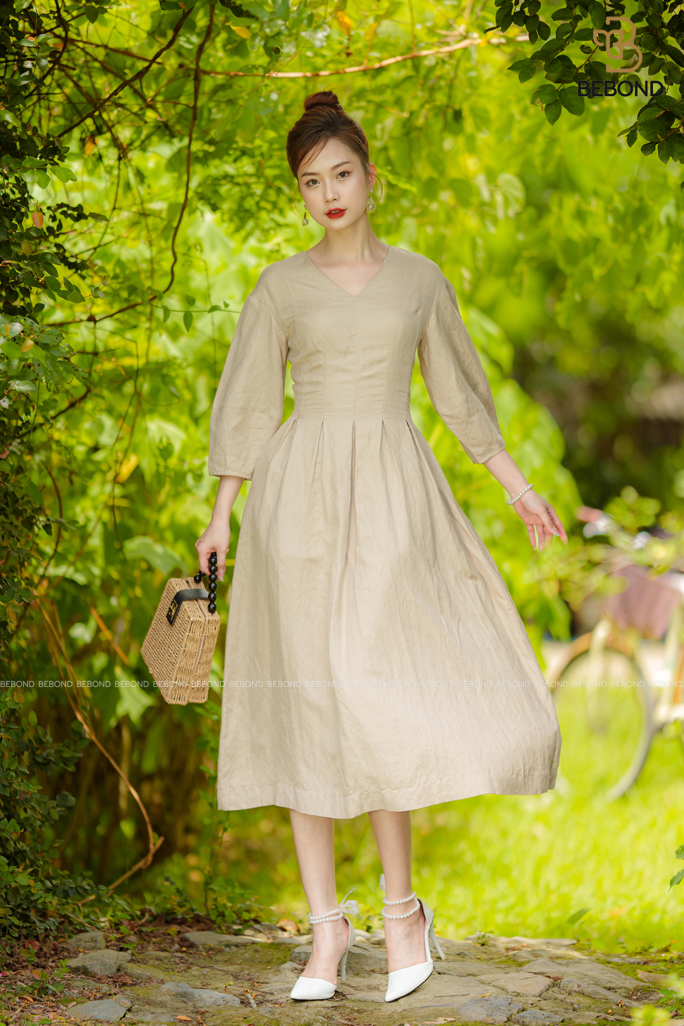 Đầm midi tay lửng màu BE- Sadie Dress_thumbnail_4