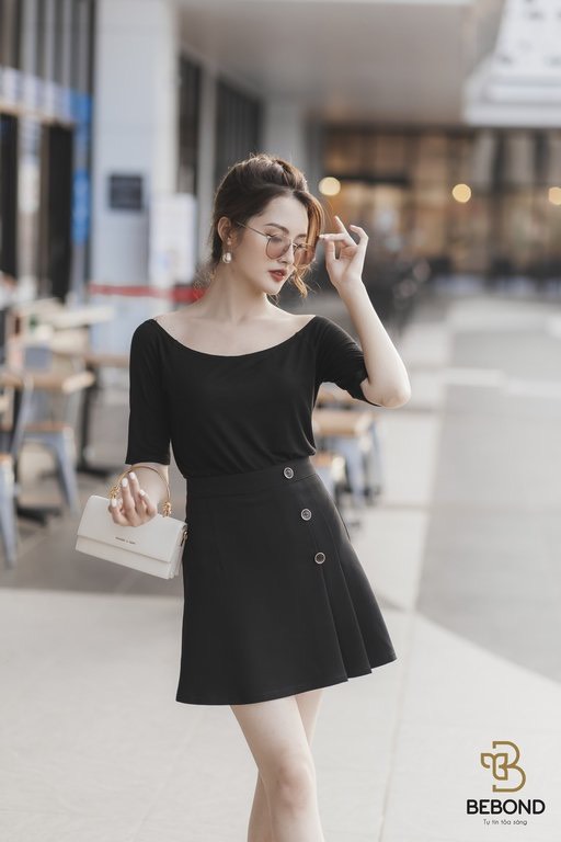 Chân váy thời trang nữ đen 3 cúc - Minji Skirt_thumbnail_2