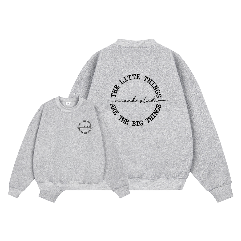 Áo sweater nữ form boxy 1907 Miucho cổ tròn vải nỉ bông 350 GSM in basic_thumbnail_9