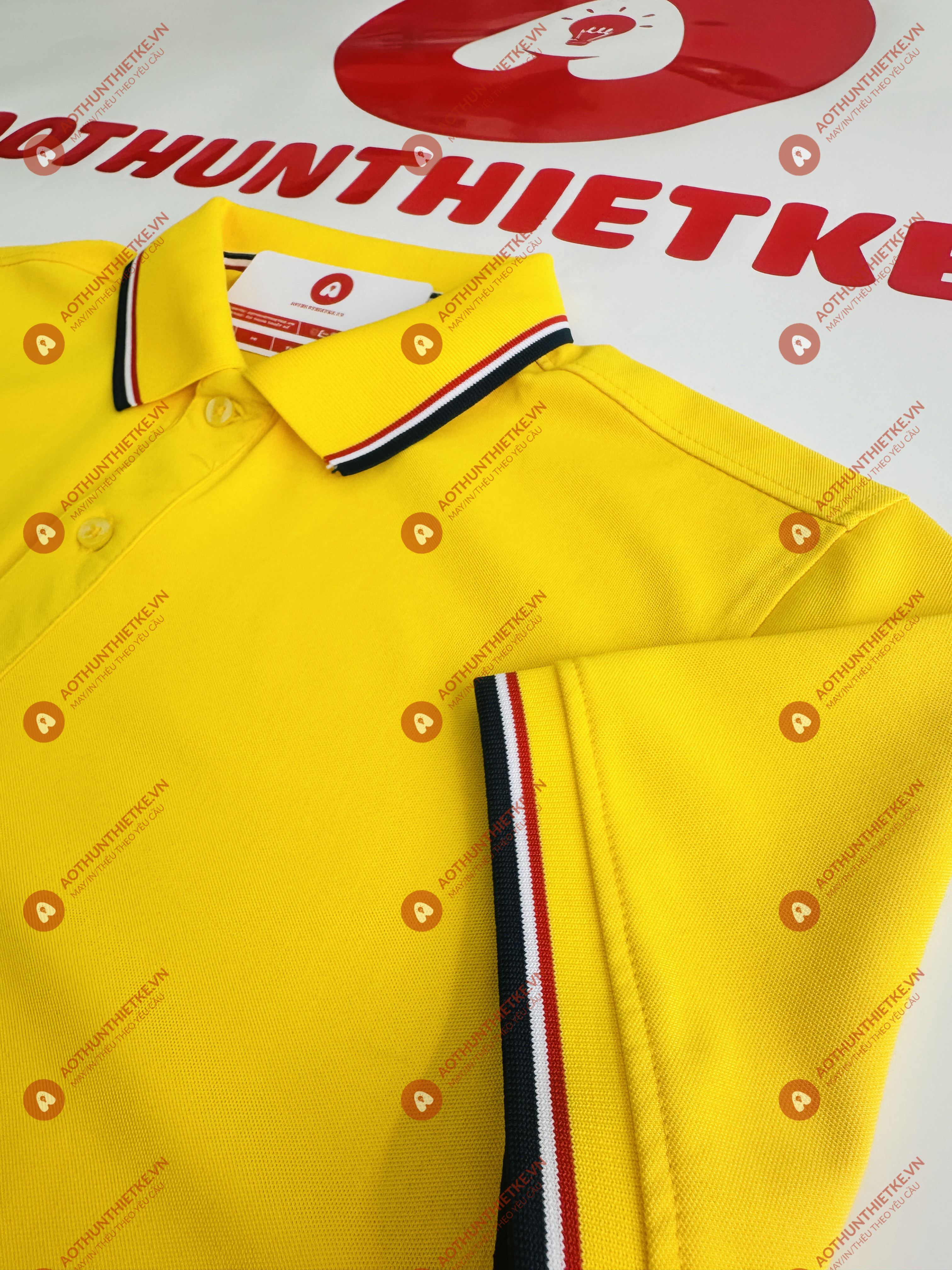 Áo Đồng Phục Polo 3 Sọc Vàng Nghệ_thumbnail_2