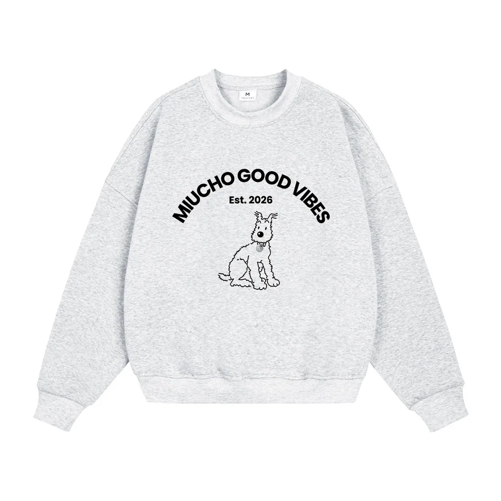 Áo Sweater form boxy Miucho vải nỉ 2 da cao cấp dày dặn thoáng mát cổ tròn basic in mix 2843_thumbnail_0