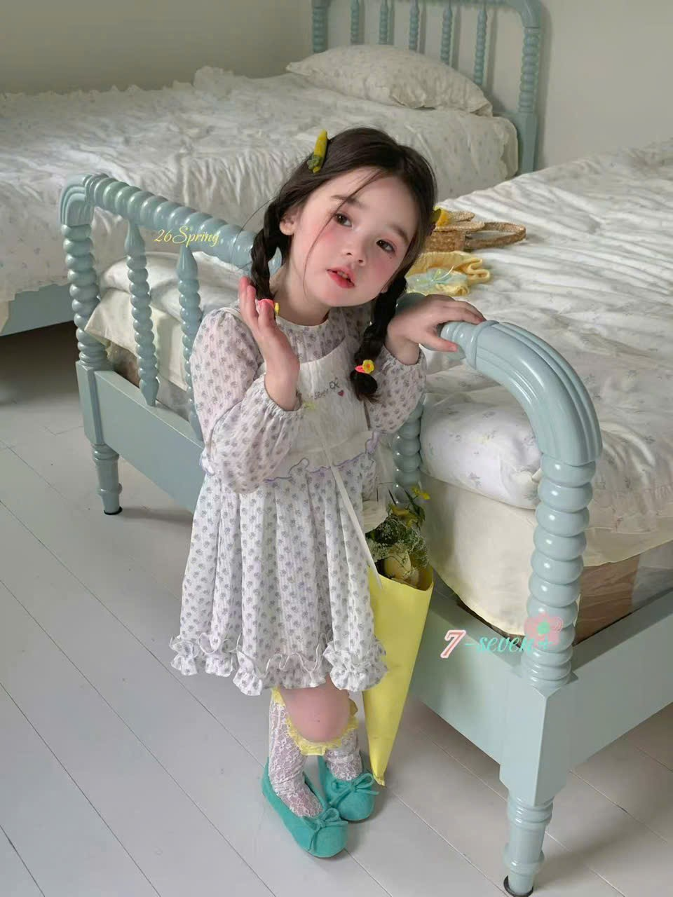 (H23) Set váy voan lụa chấm hoa nhí Seven_thumbnail_0