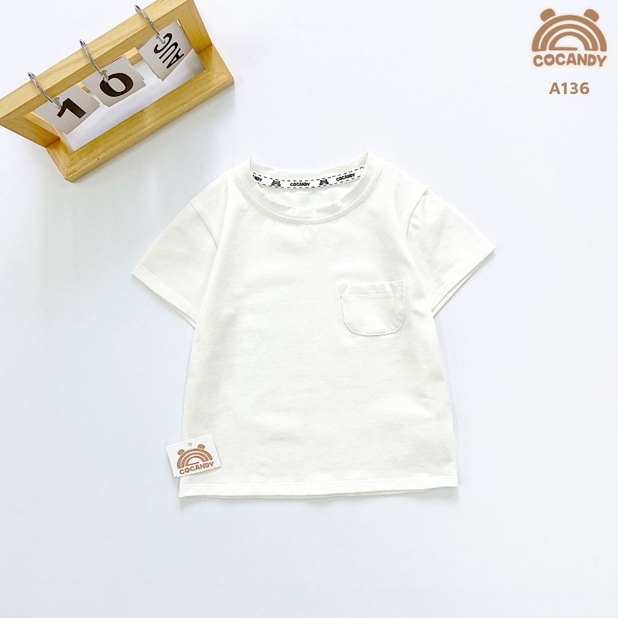 Áo cộc thun TRẮNG túi ngực