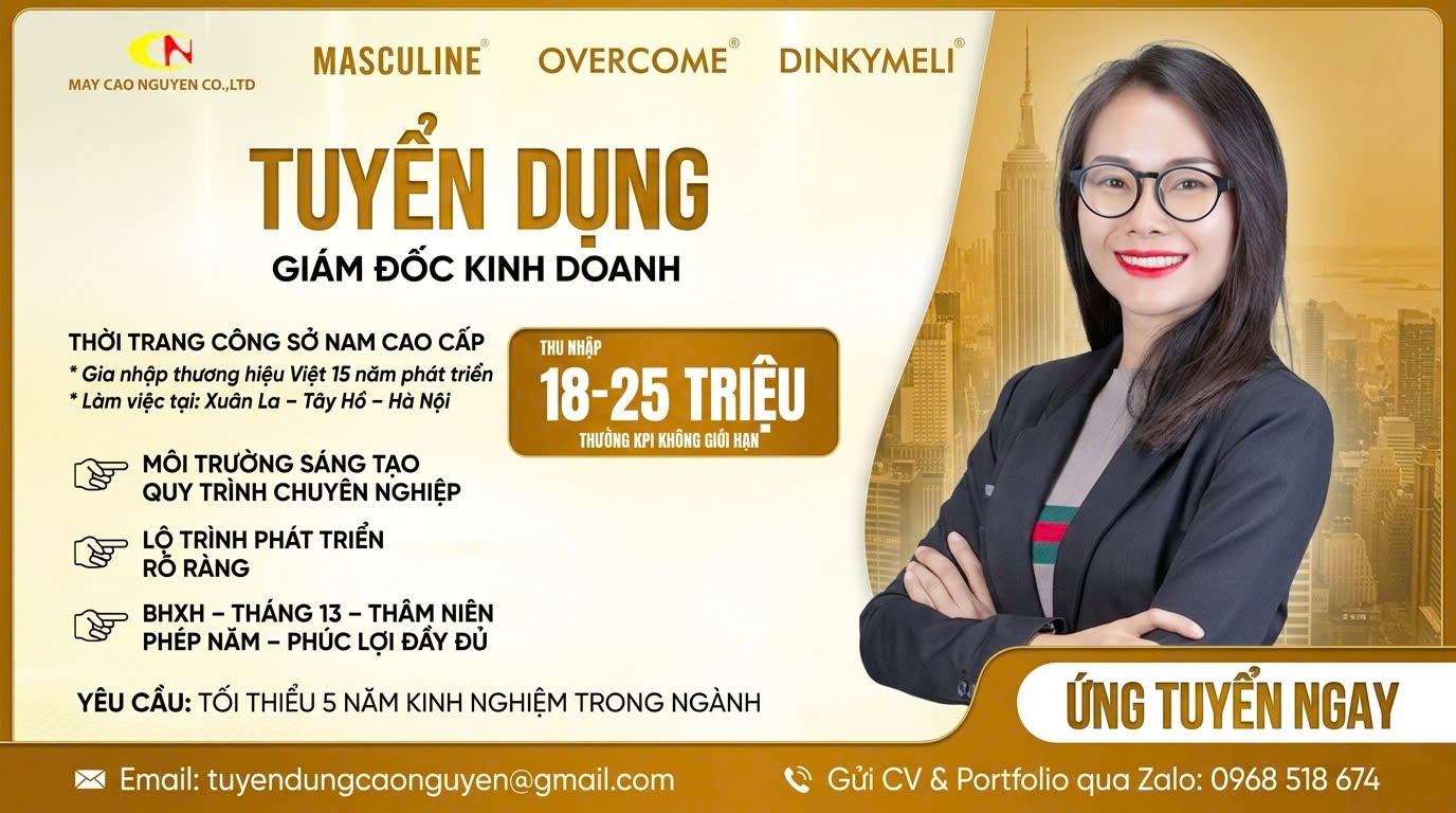 Tuyển dụng Giám đốc Kinh doanh - Ngành Thời trang nam