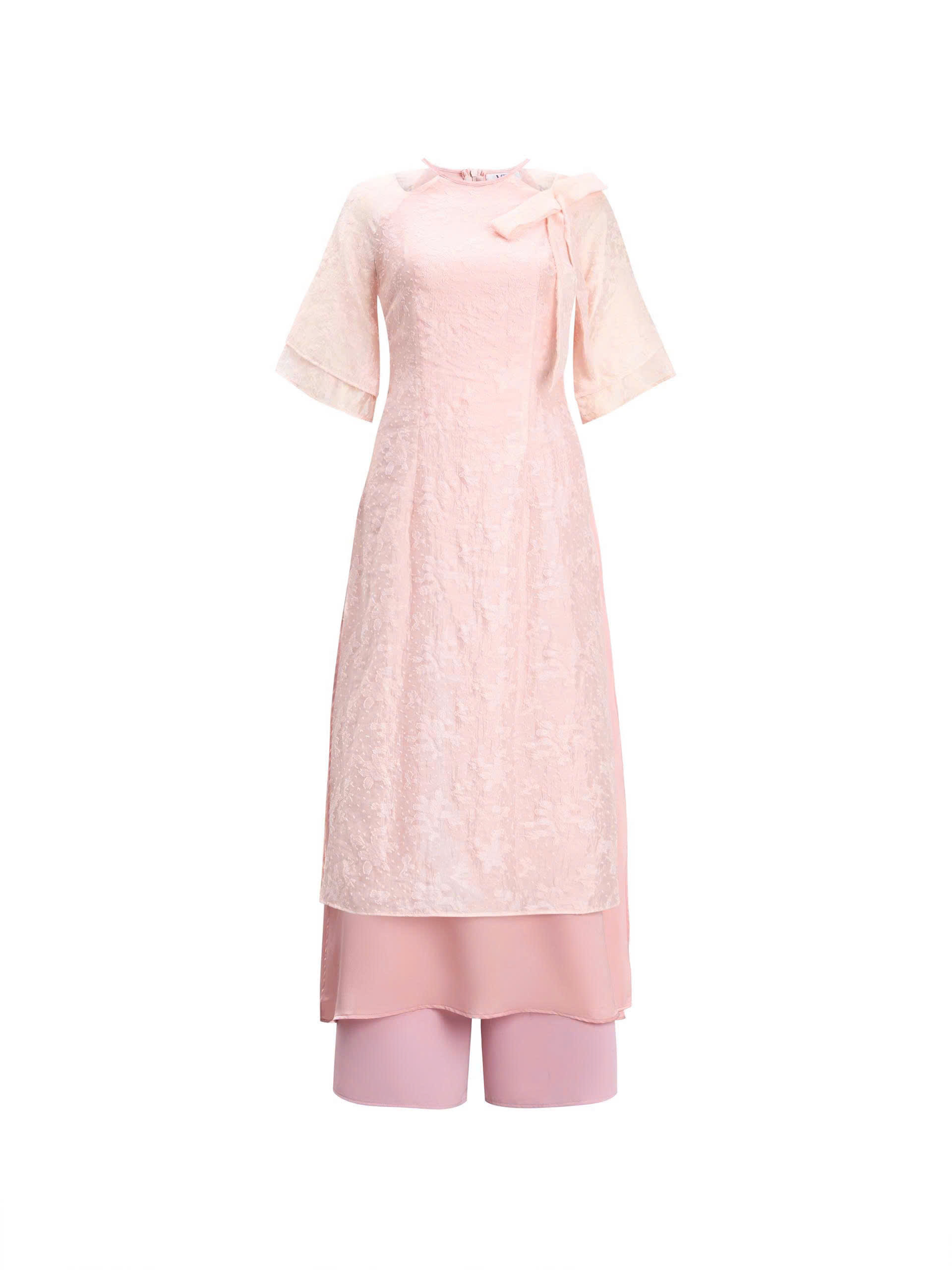 BIGSIZE NỮ - Áo dài kiểu voan phối nơ V-AD023_thumbnail_3