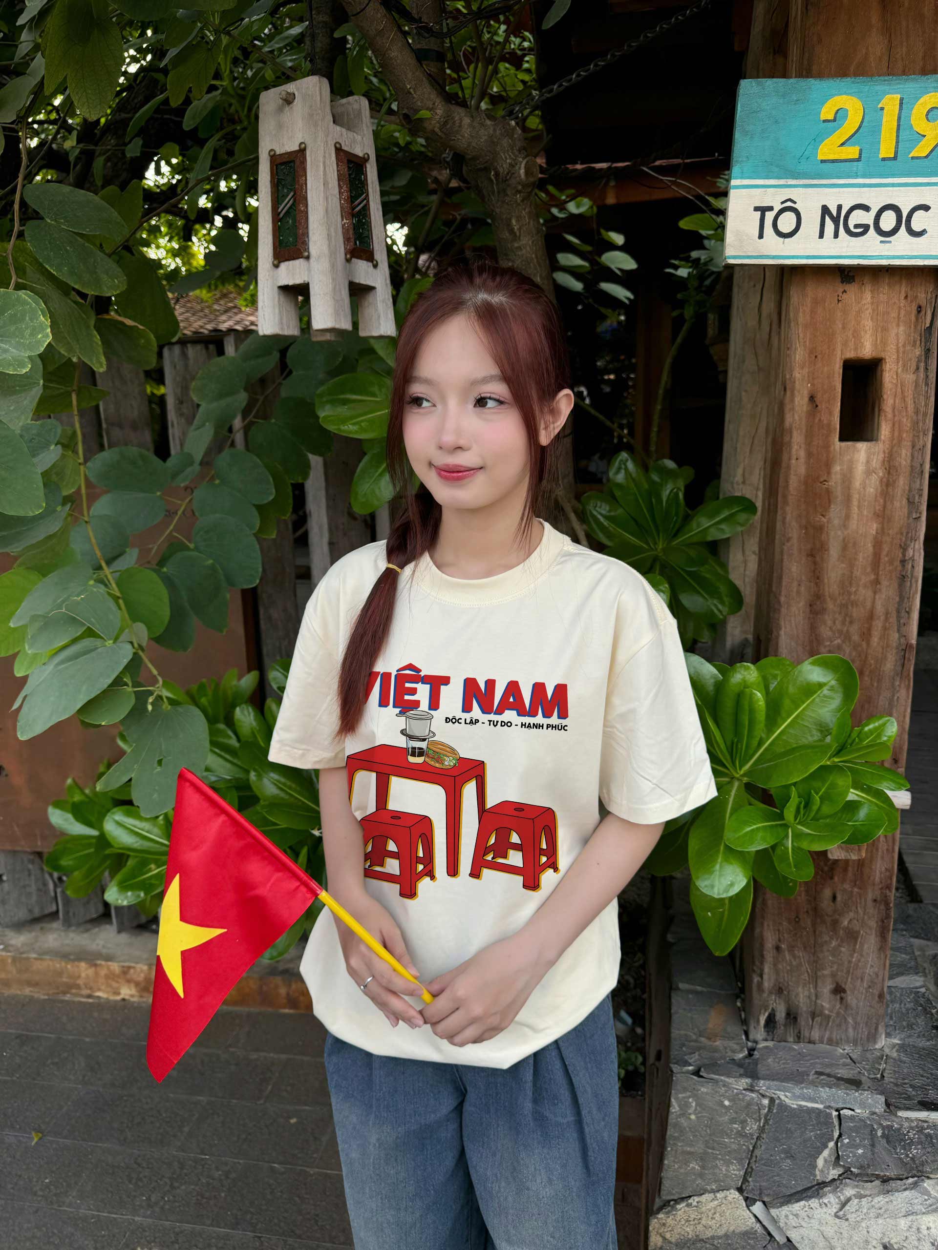 Áo thun nữ form rộng Việt Nam tôi yêu 2130 Miucho cổ tròn vải cotton 4c 220gsm thoáng mát in mix_thumbnail_5