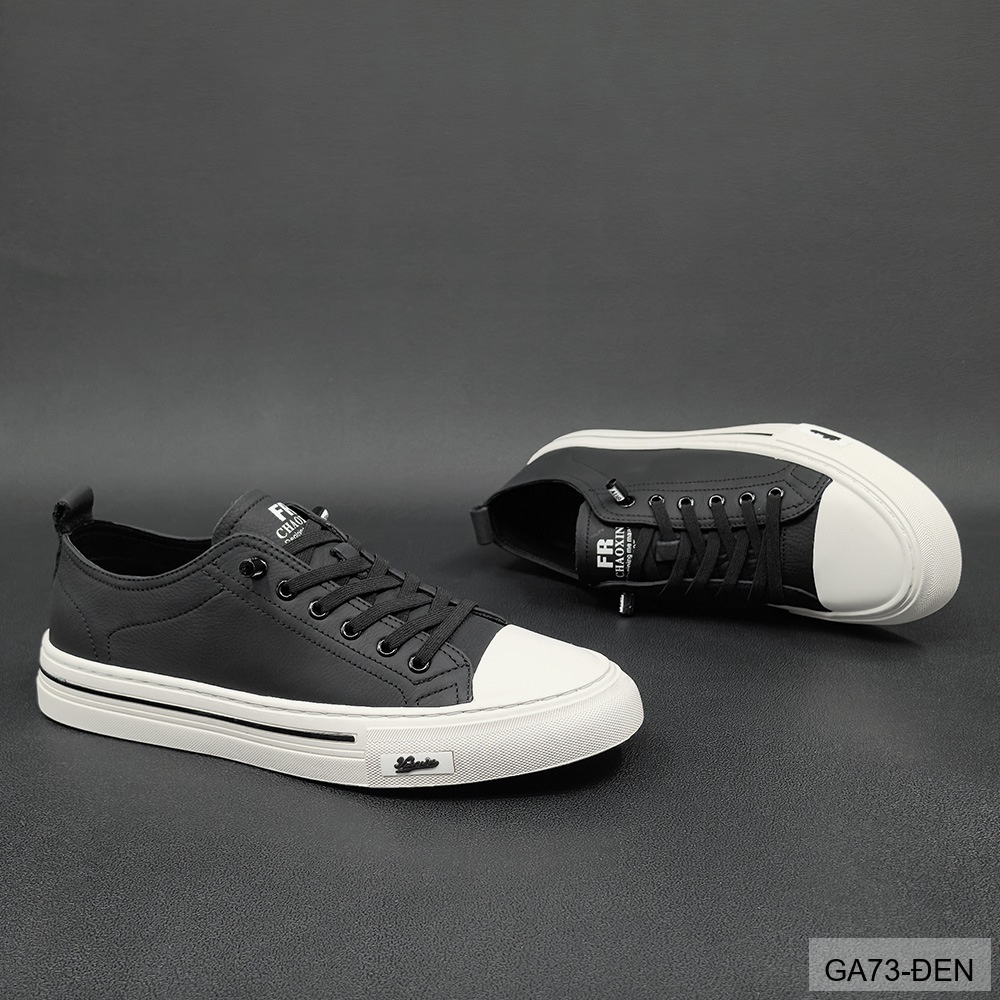 GA73 - Giày Sneaker Nam Da Bò Phong Cách Hàn, Đế Cao Su Thoáng Khí, Màu Trắng Đen_thumbnail_16