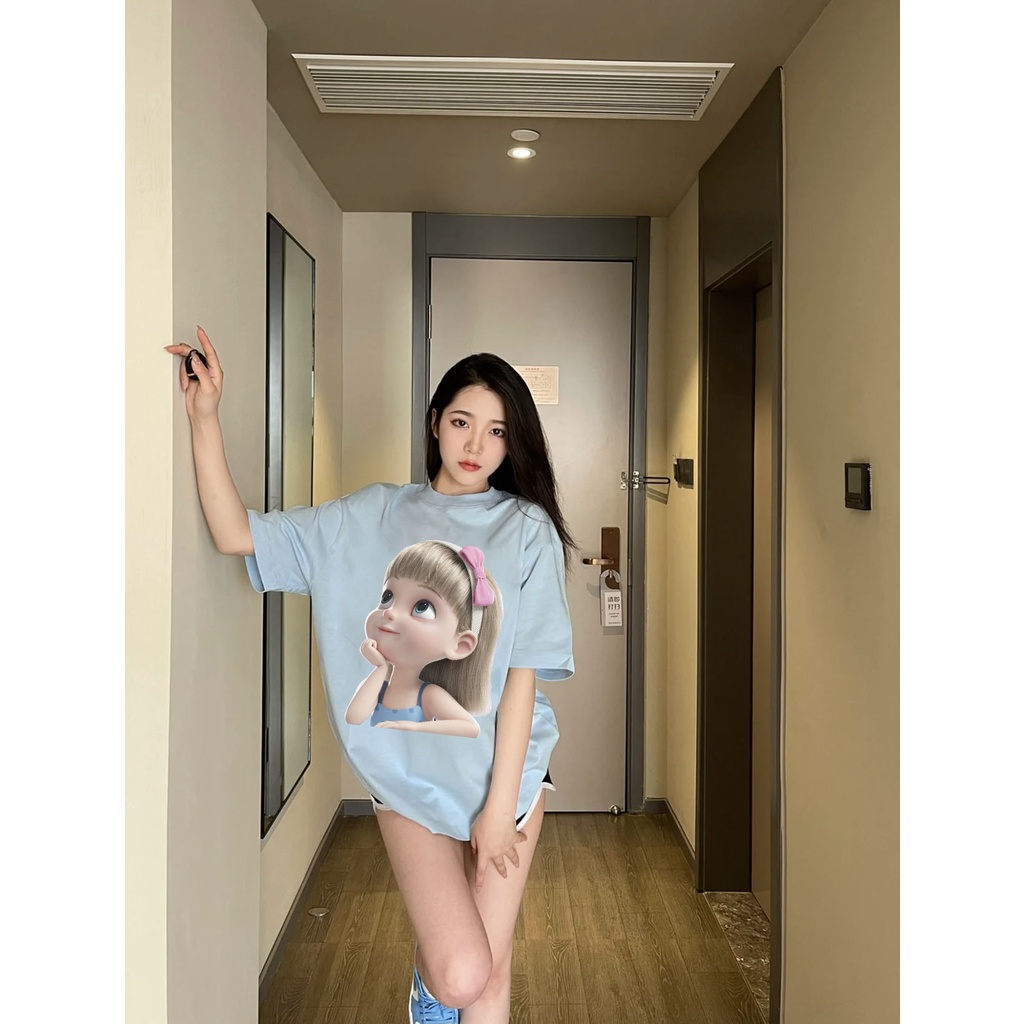 Áo thun nữ form rộng đẹp tay lỡ kiểu hàn quốc chất vải cotton mềm mịn AT253 Miucho in hoạ tiết_thumbnail_9