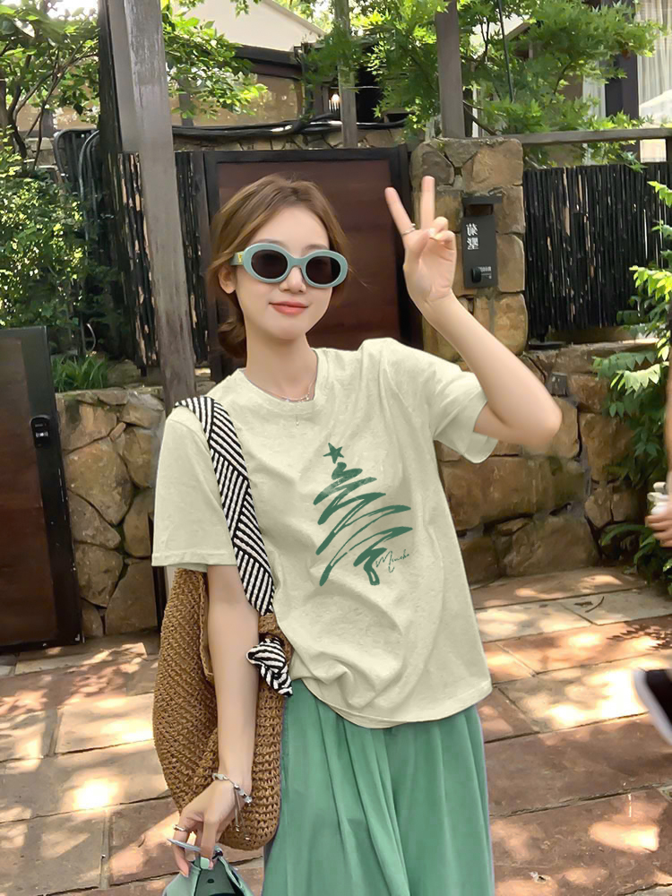 Áo thun nữ giáng sinh noel form vừa regular vải cotton 4c thoáng mát 1765 Miucho Chic Chic in artwork_thumbnail_3