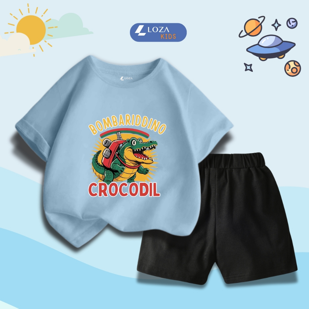 Bộ đồ bé trai in hình 'BOMBARIDDINO CROCODIL' - Loza Kids SB415_thumbnail_11