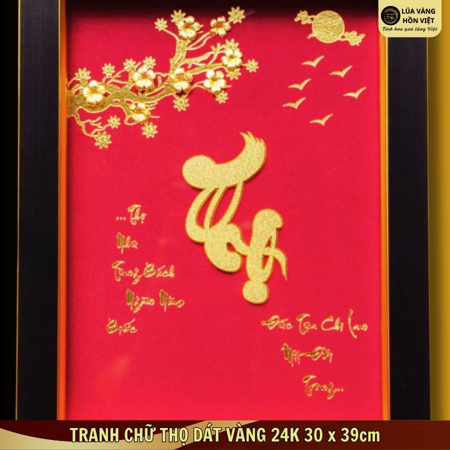 TRANH CHỮ THỌ DÁT VÀNG 24K 30x39cm_thumbnail_3