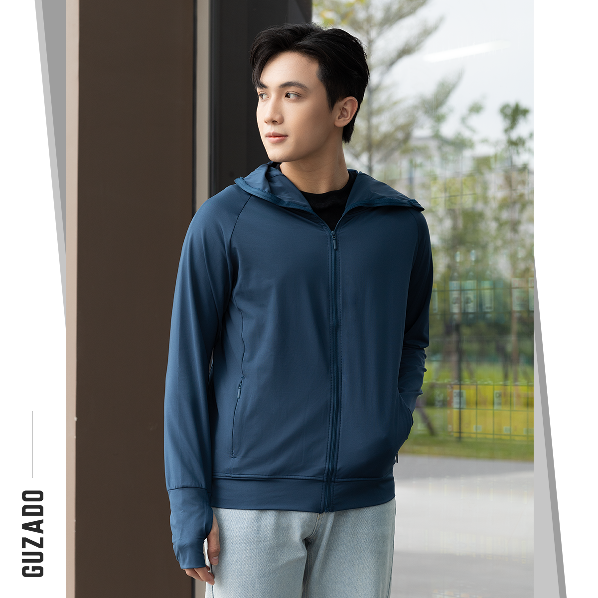 Áo Chống Nắng 2 Lớp Unisex Thông Hơi Khóa Kéo Mũ Trùm Kín Mặt Chống Tia UV GCN02_thumbnail_25