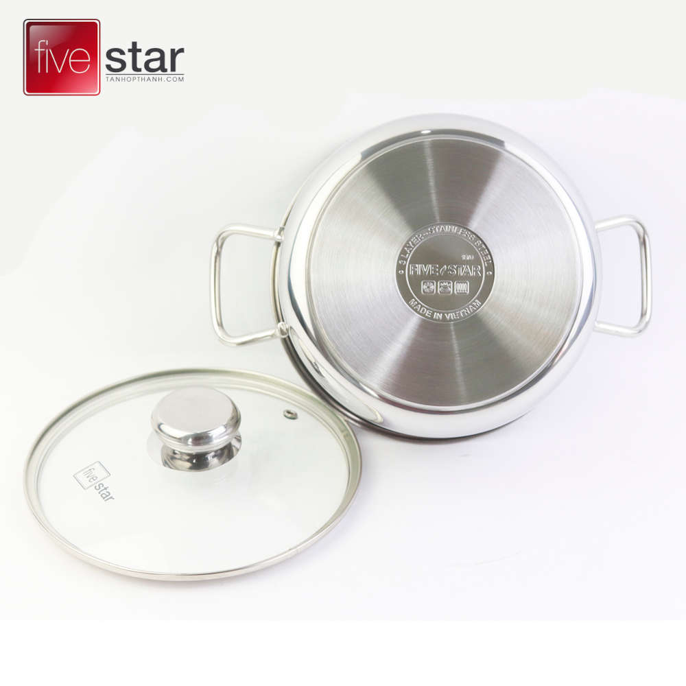 Bộ 3 nồi Inox 3 đáy Fivestar Royal Cool FS-B3010 nắp kính