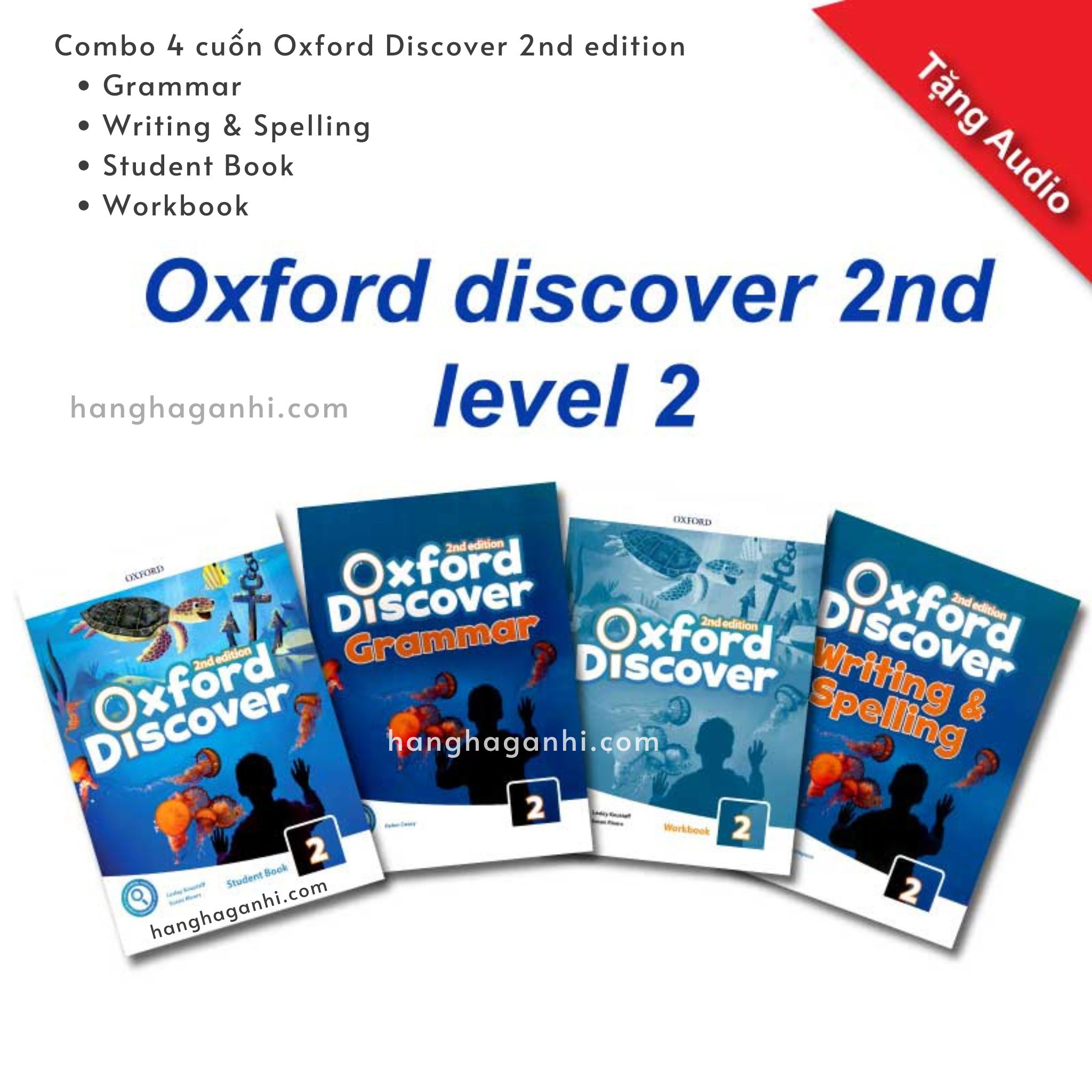 Combo 4 cuốn Oxford Discover Level 2 (Studentbook, Workbook, Grammar book, Writing And Spelling book)_thumbnail_0
