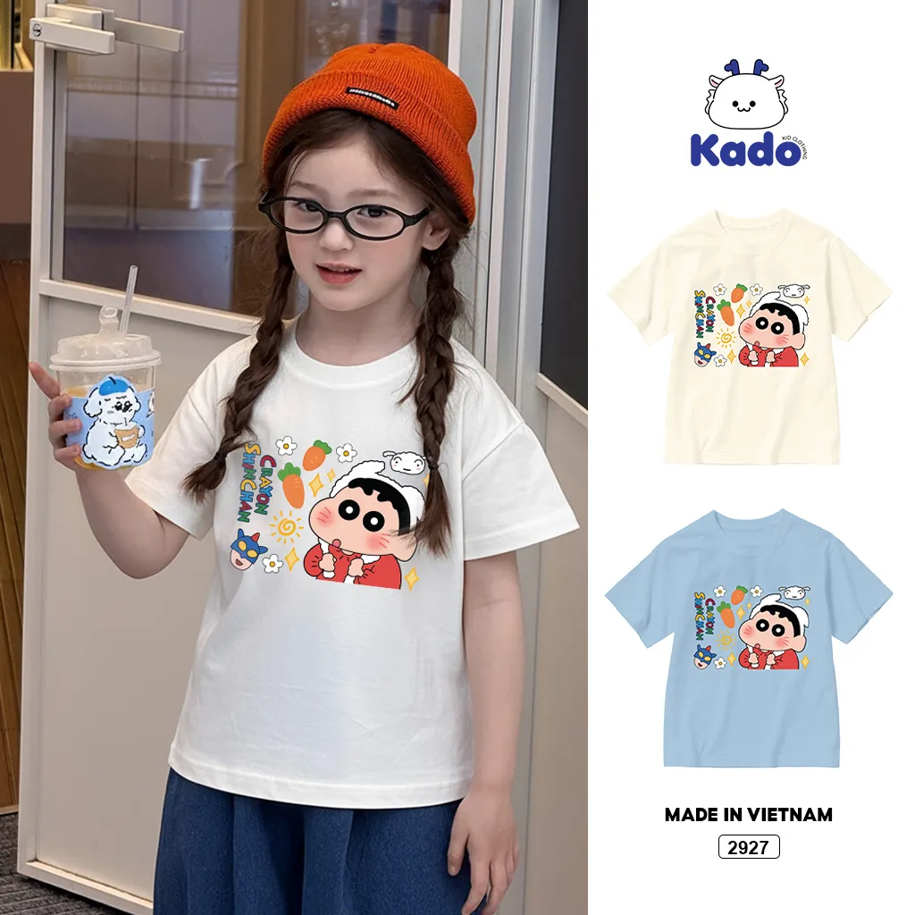 Áo thun kid form rộng Cu Shin Kado vải cotton thoáng mát tay ngắn cổ tròn in artwork 2927