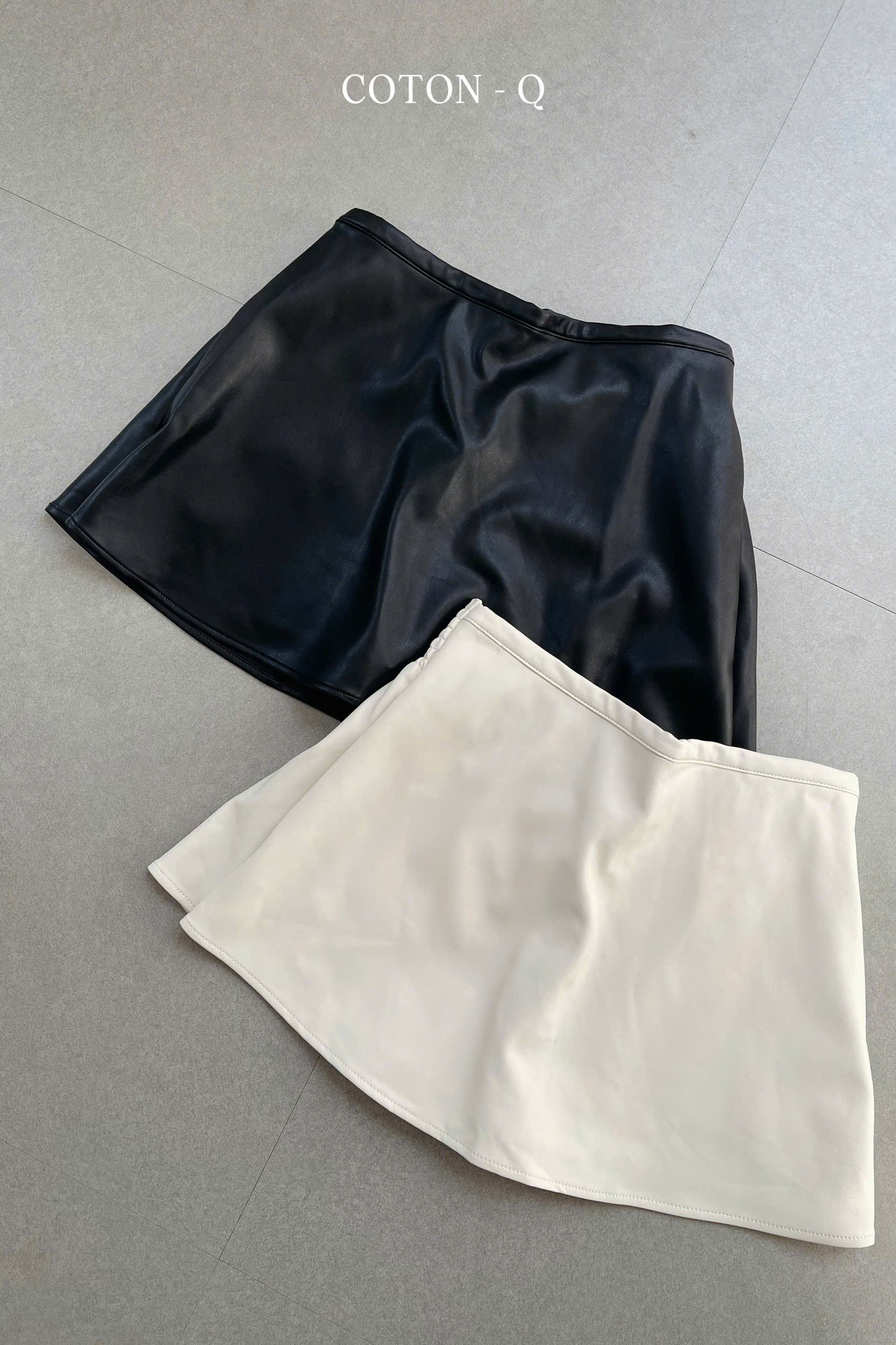 HS77 Chân váy da ngắn ( VÀNG BƠ )