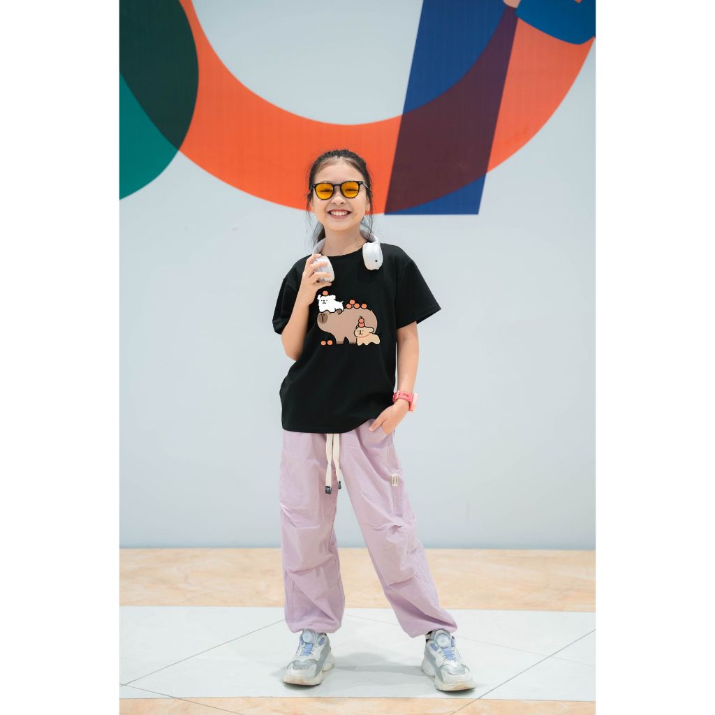 Áo thun capyabara và 2 cún cho bé gái  từ 15-40kg - Áo thun bé gái Loza Kids AT2770_thumbnail_3