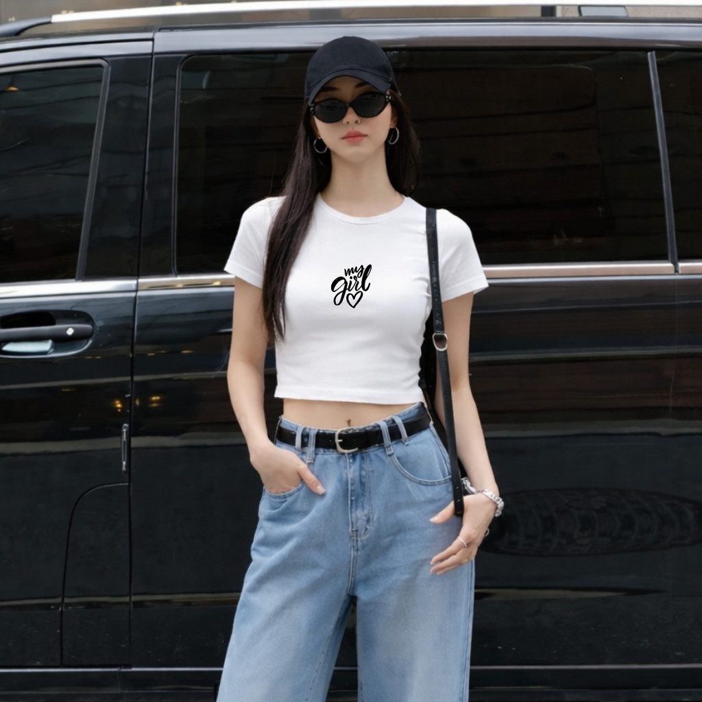 Áo croptop nữ My Girl hình trái tim dáng ôm chất thun cotton local brand WETEE - WC1152