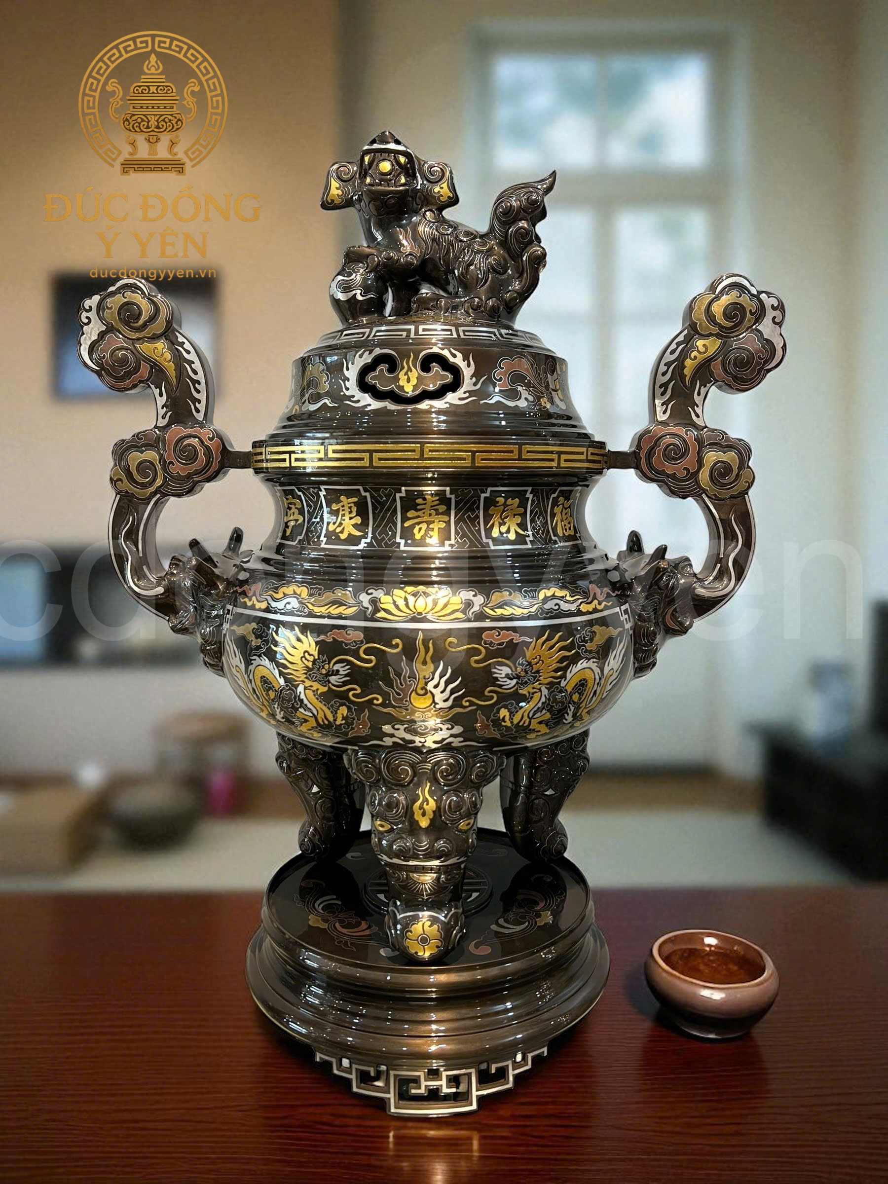 Bộ tam sự khảm ngũ sắc  đỉnh nến kỹ cao 60cm _thumbnail_2