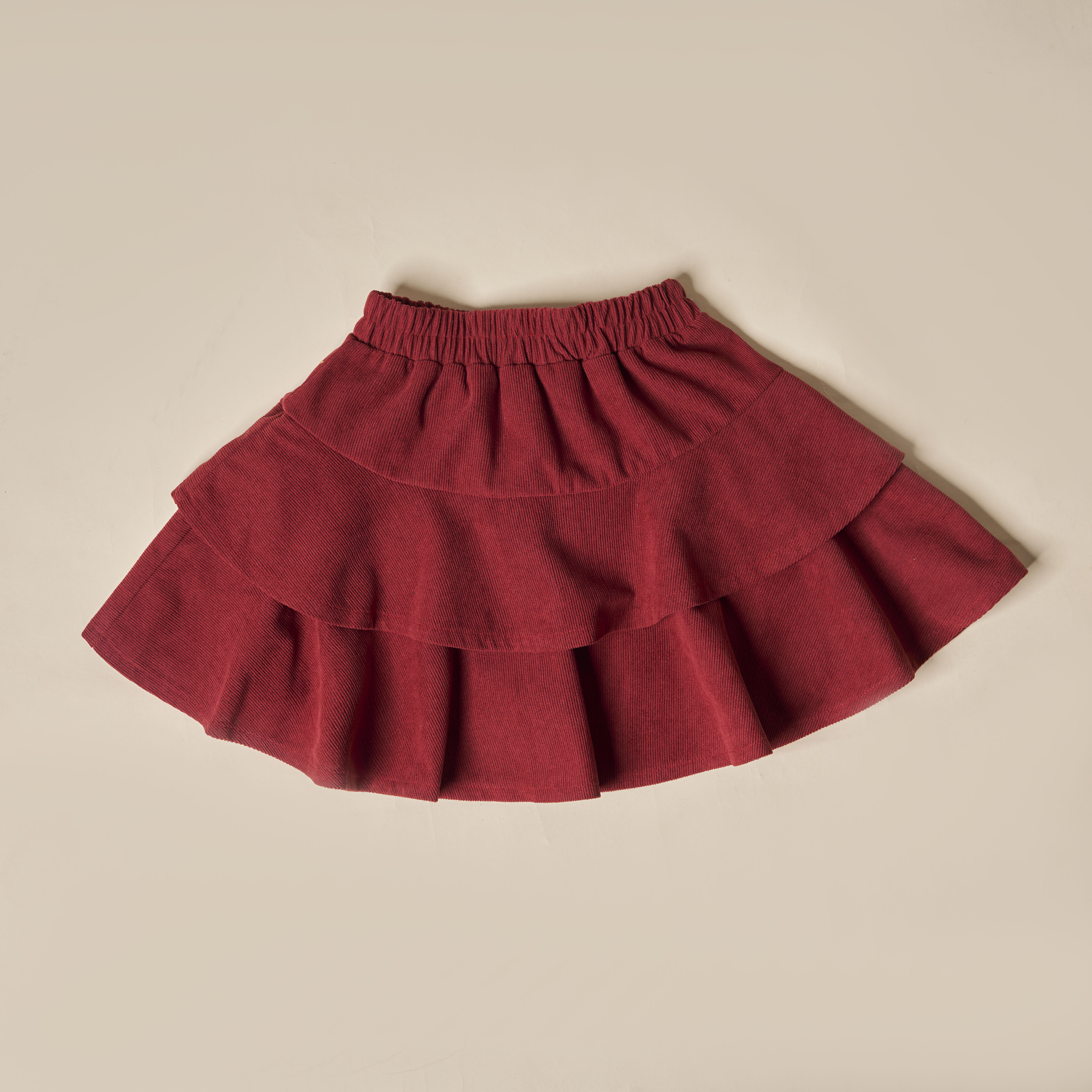 Chân váy nhung bèo hai tầng