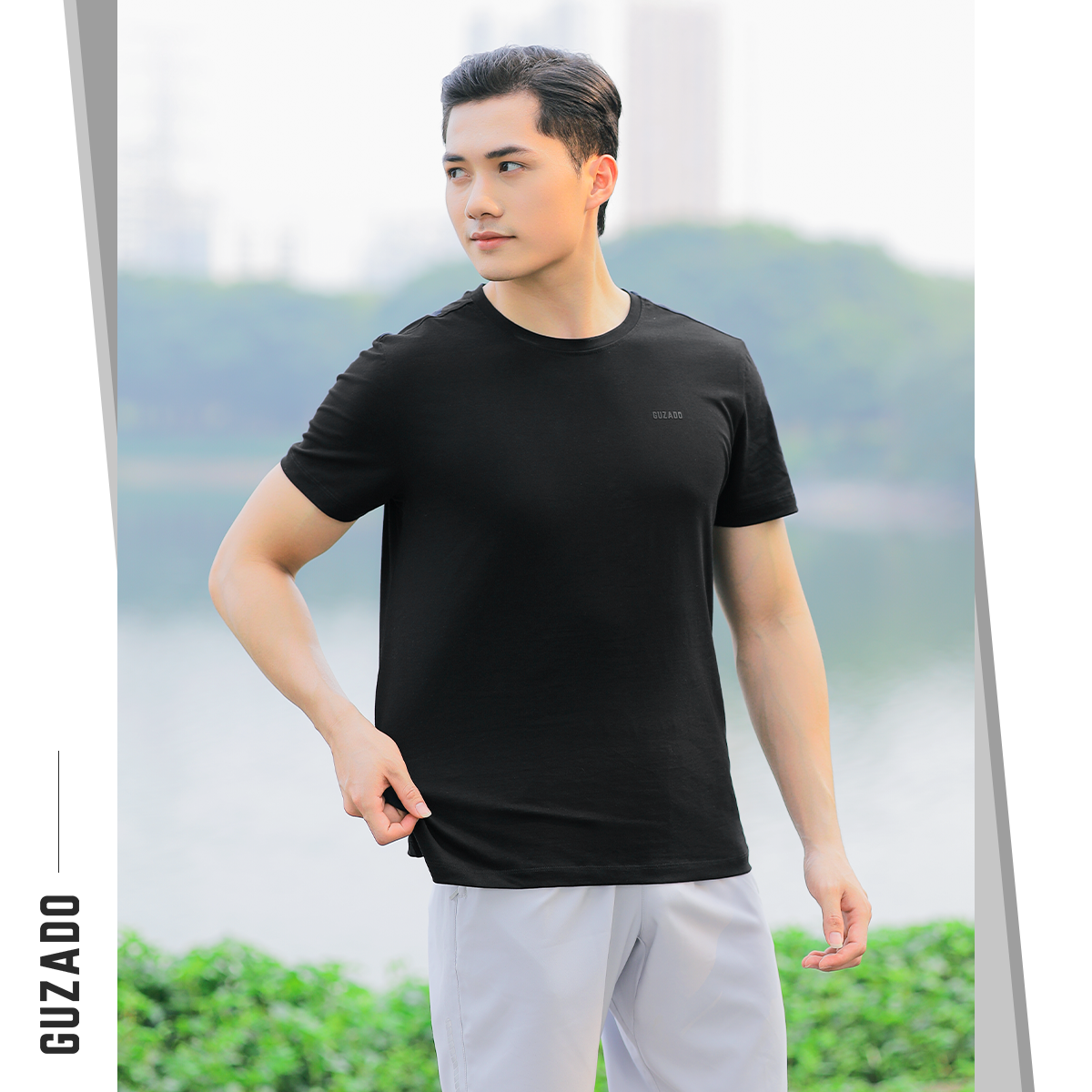 Áo thun nam Ngắn Tay Guzado,Chất Liệu Cotton Chuẩn GTS03_thumbnail_0