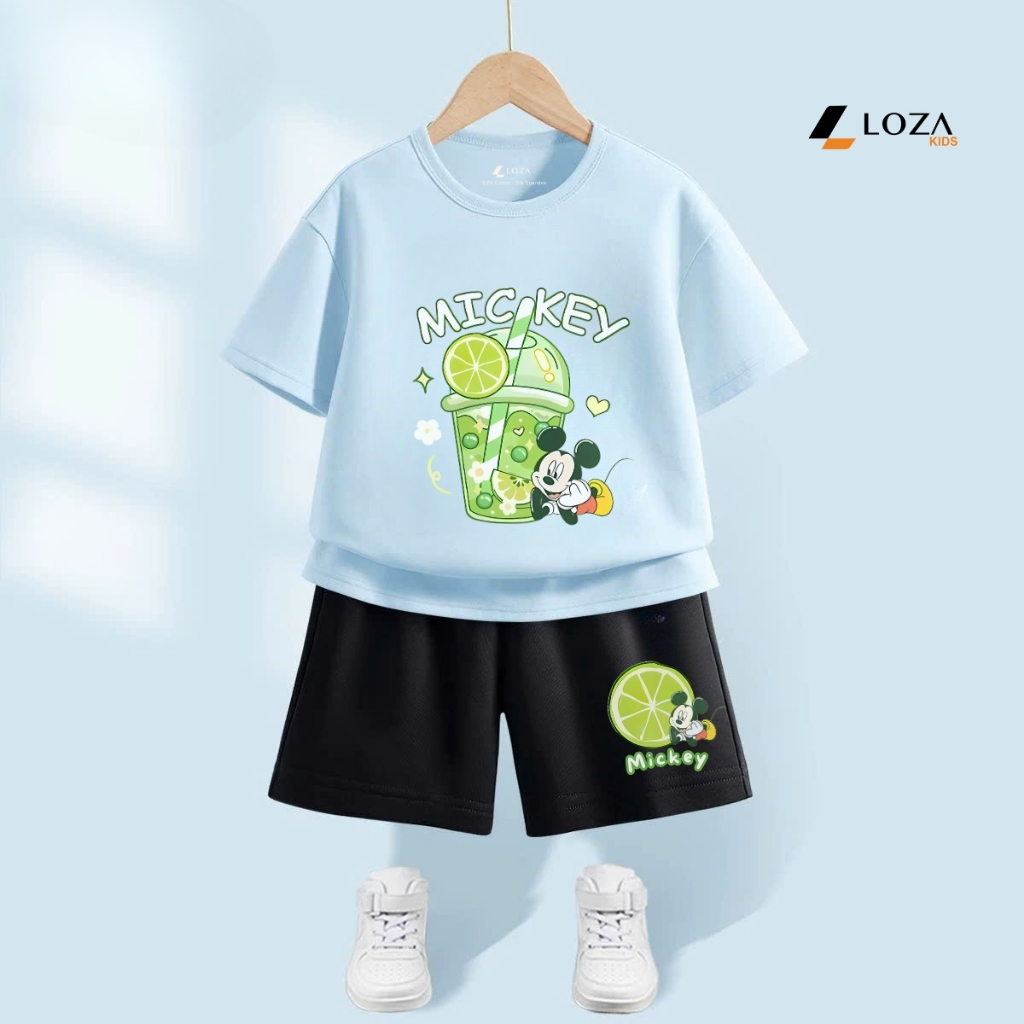 Bộ đồ bé trai in hình 'Mickey cốc trành chanh'-  Loza Kids SB379_thumbnail_4