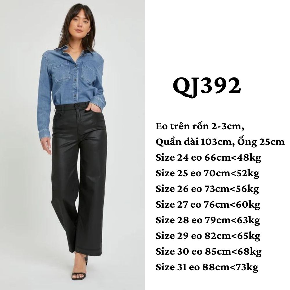 QJ392-QUẦN DA - ỐNG RỘNG