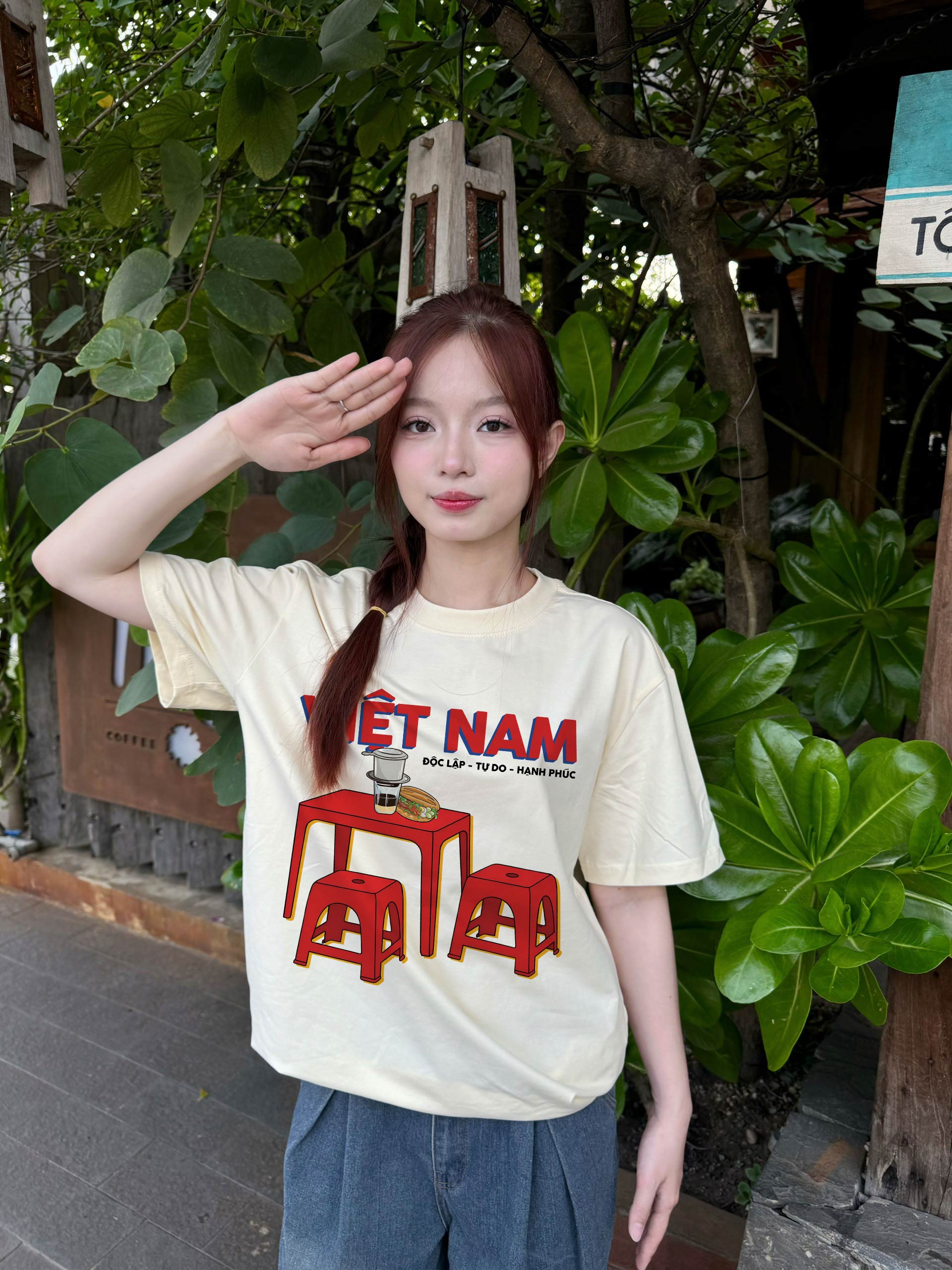 Áo thun nữ form rộng Việt Nam tôi yêu 2130 Miucho cổ tròn vải cotton 4c 220gsm thoáng mát in mix_thumbnail_2