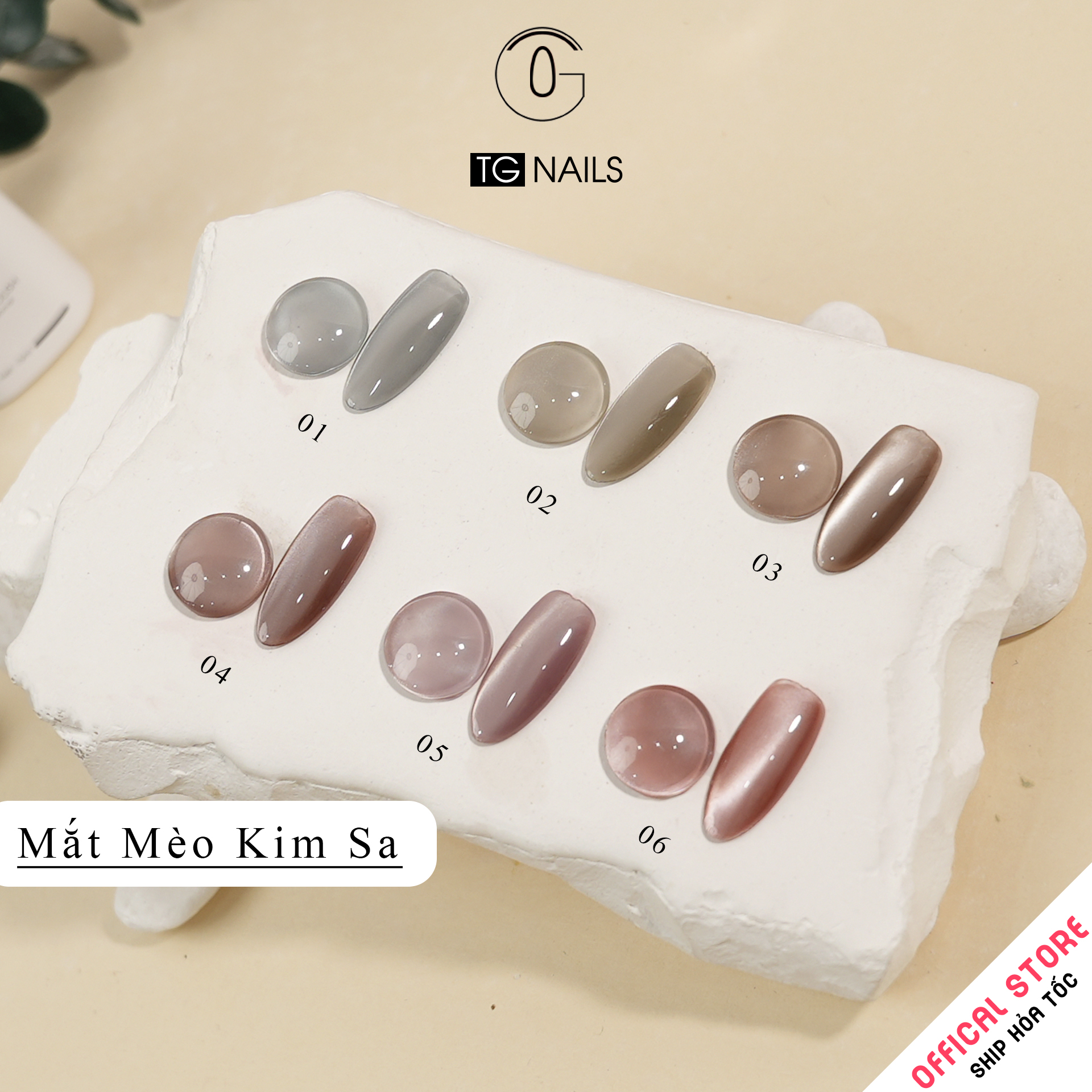 Set sơn gel 6 màu mắt mèo Kim Sa TG
