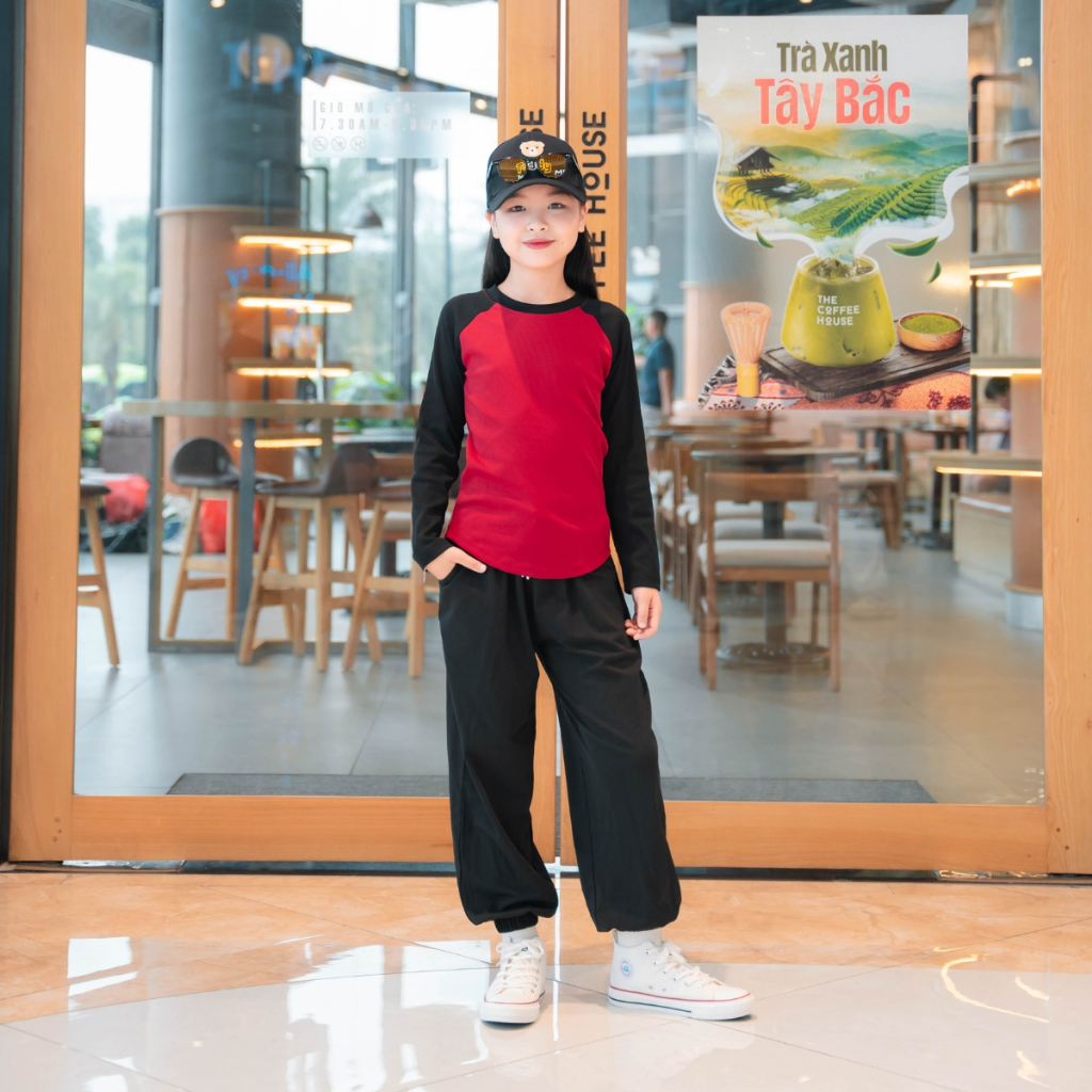 Bộ thu đông bé gái chất Cotton phối màu - Bộ dài tay bé gái size từ 15-38kg-  Loza Kids PG130_thumbnail_2