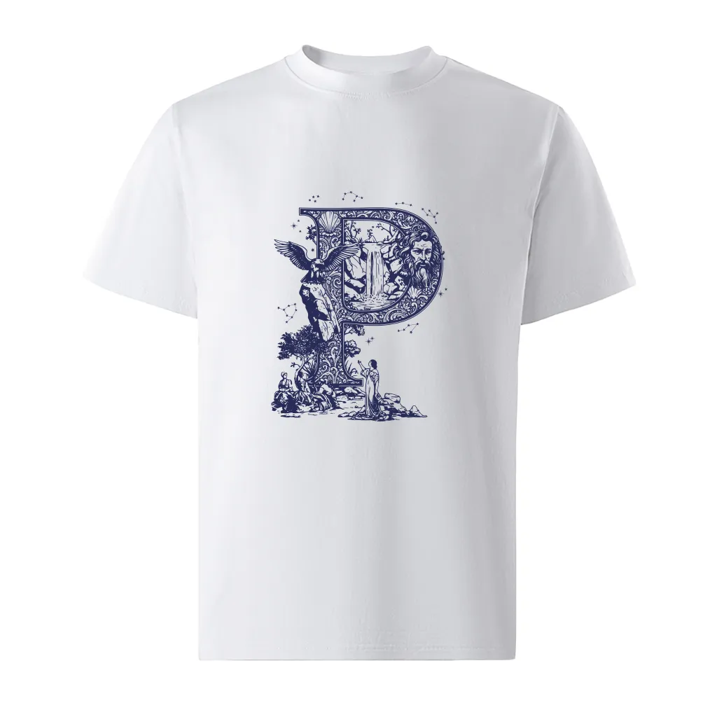 Áo thun nam form oversize Miucho Iconic vải cotton dày dặn thoáng mát chữ cái P nhiều màu 2761_thumbnail_0